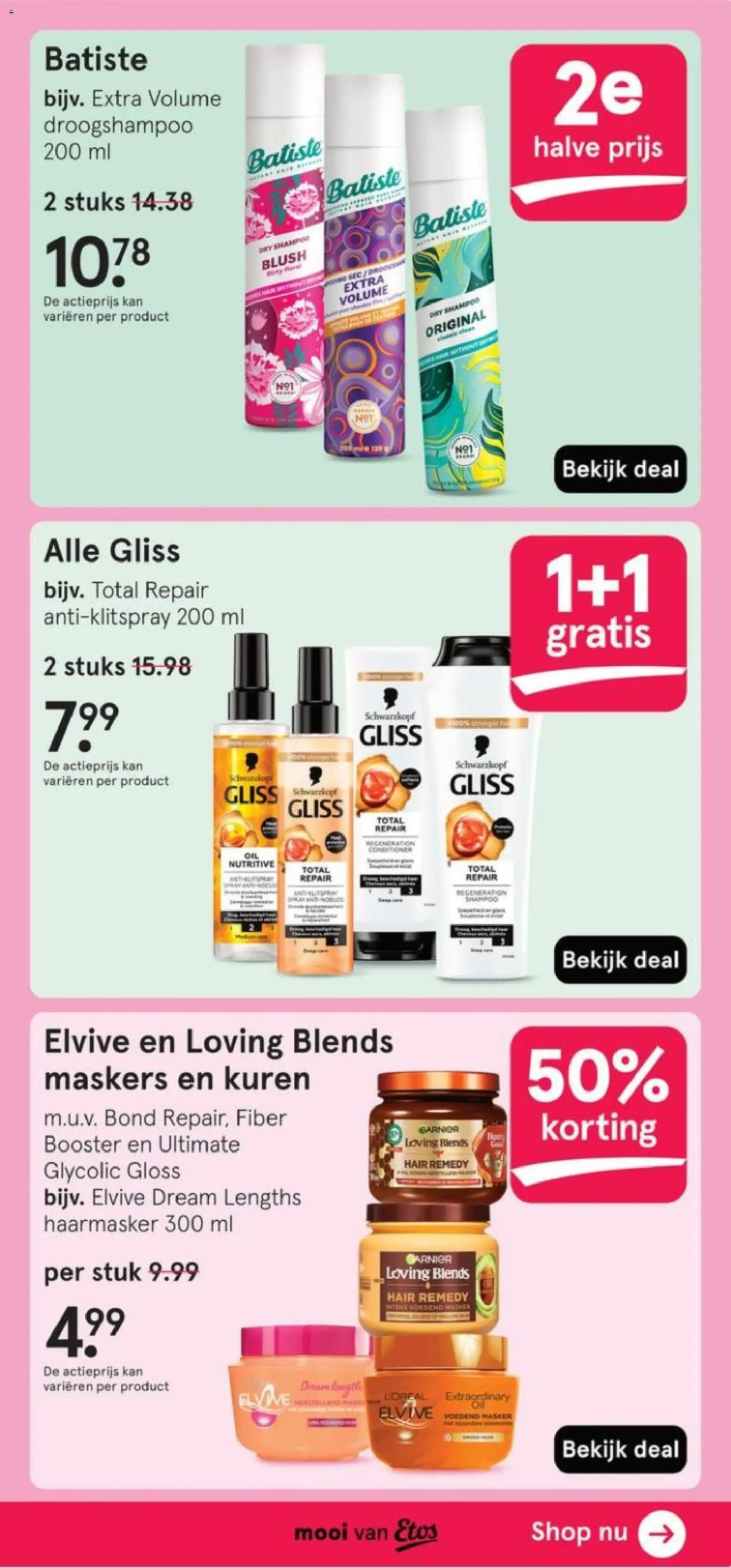 {H1} | Pagina: 23 | Producten: Droogshampoo, Kan, Blush, Haarmasker