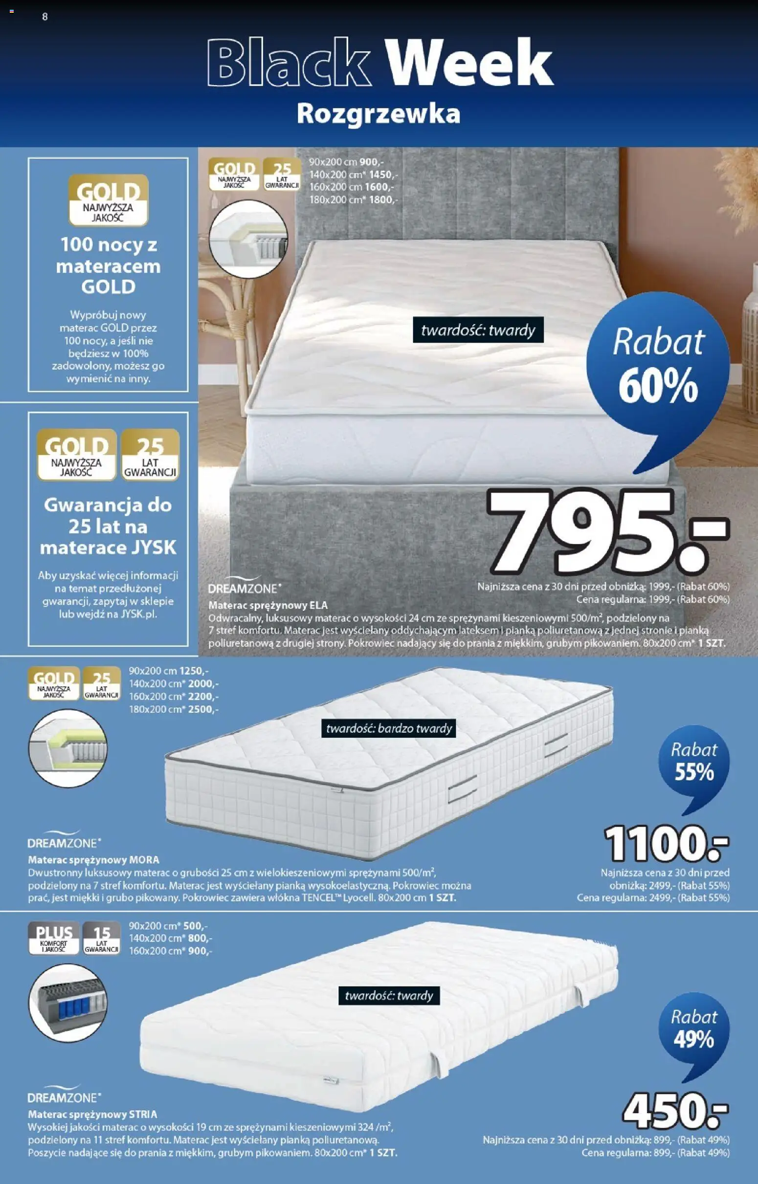 JYSK Black Friday od 12.11.2025 | Strona: 8 | Produkty: Materac