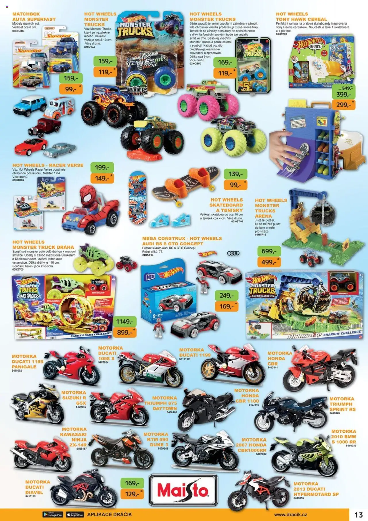 Dráčik leták - Jaro-Léto 2025 od 07.04.2025 | Strana: 13 | Produkty: Monster, Hot Wheels, Modely, Skateboard