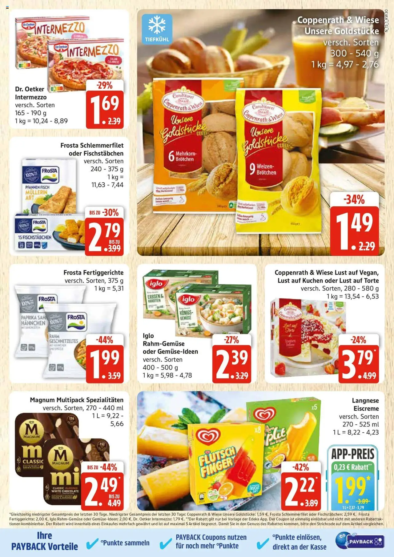 Edeka prospekt Rostock	 - gültig ab dem 20.07.2025 | Seite: 15 | Produkte: Langnese, Hahnchen, Eiscreme, Frosta