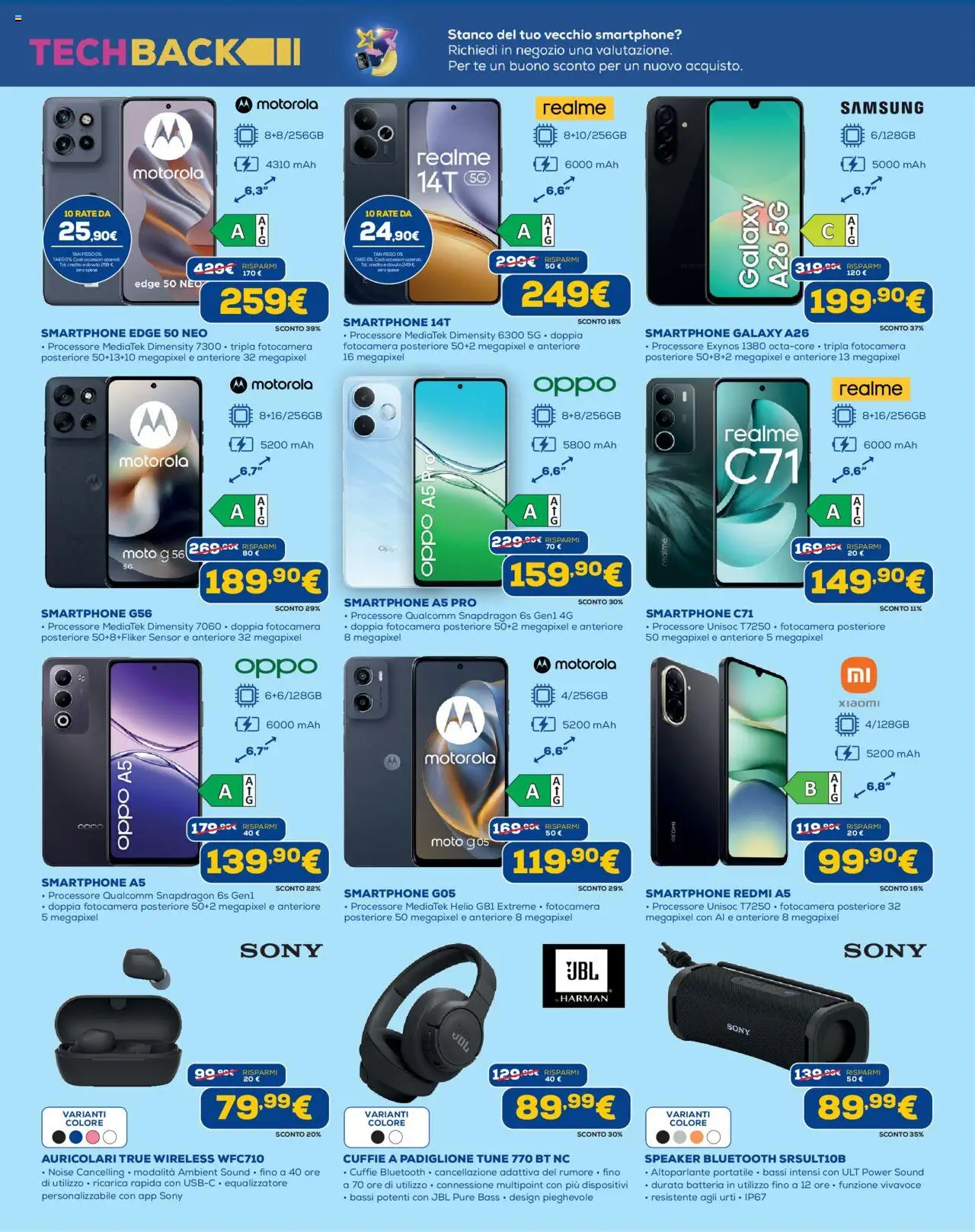 Volantino Euronics del 09.10.2025 | Pagina: 12 | Prodotti: Altoparlante, Tè, Cuffie, Samsung