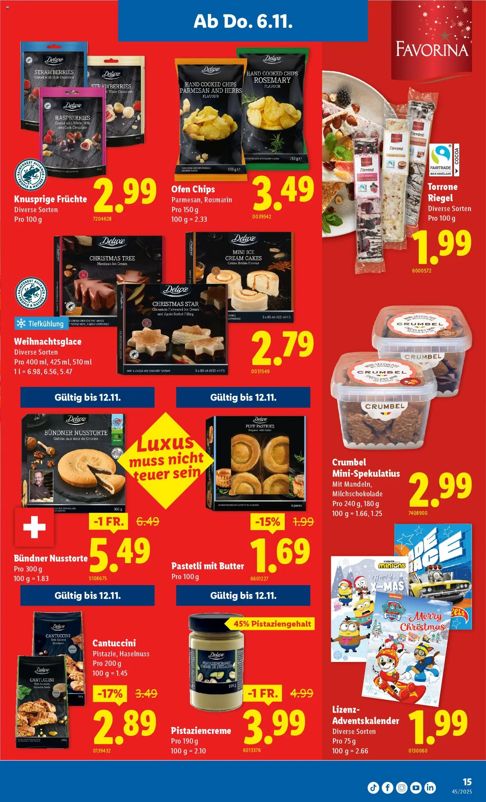 Lidl Aktionen – gültig ab 06.11.2025 | Seite: 15 | Produkte: Creme Brulee, Butter, Ofen, Creme
