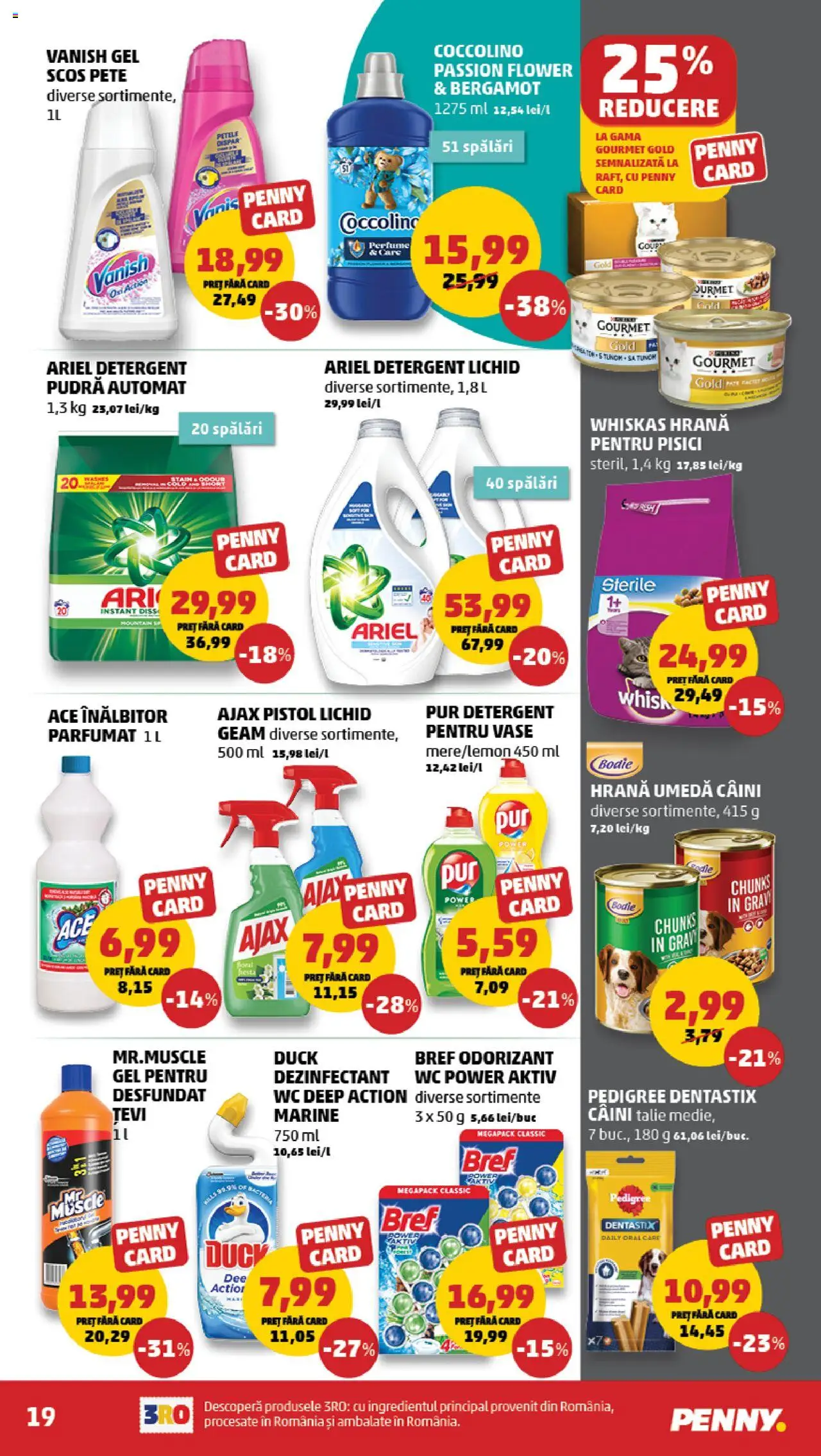 Noul catalog PENNY – valabil de la 24.09.2025 | Pagină: 19 | Produse: Pate, Pudră, Detergent, Çelik Mama ve Su Kabı