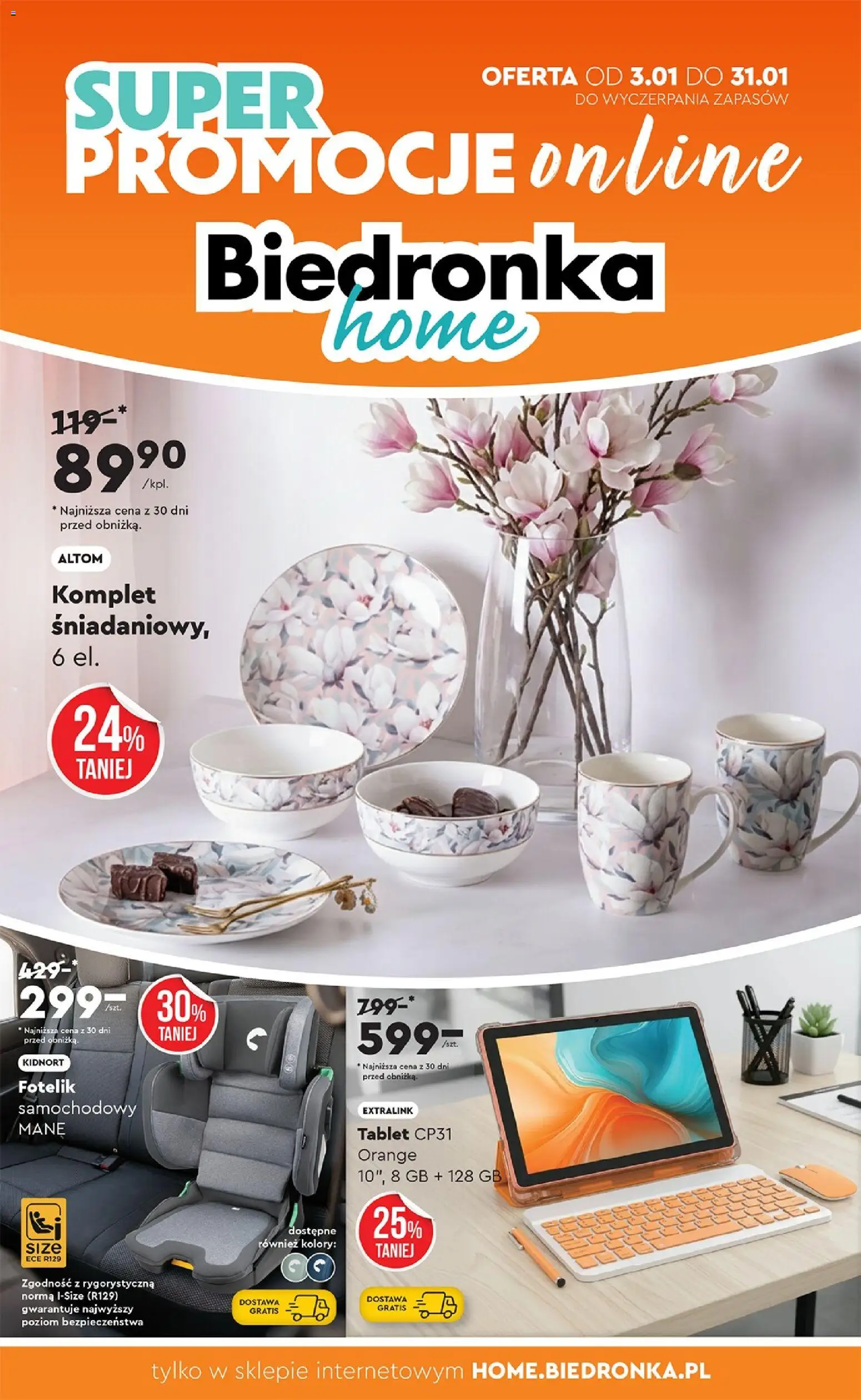 Biedronka gazetka - Home od 03.01.2026 | Strona: 1 | Produkty: Tablet