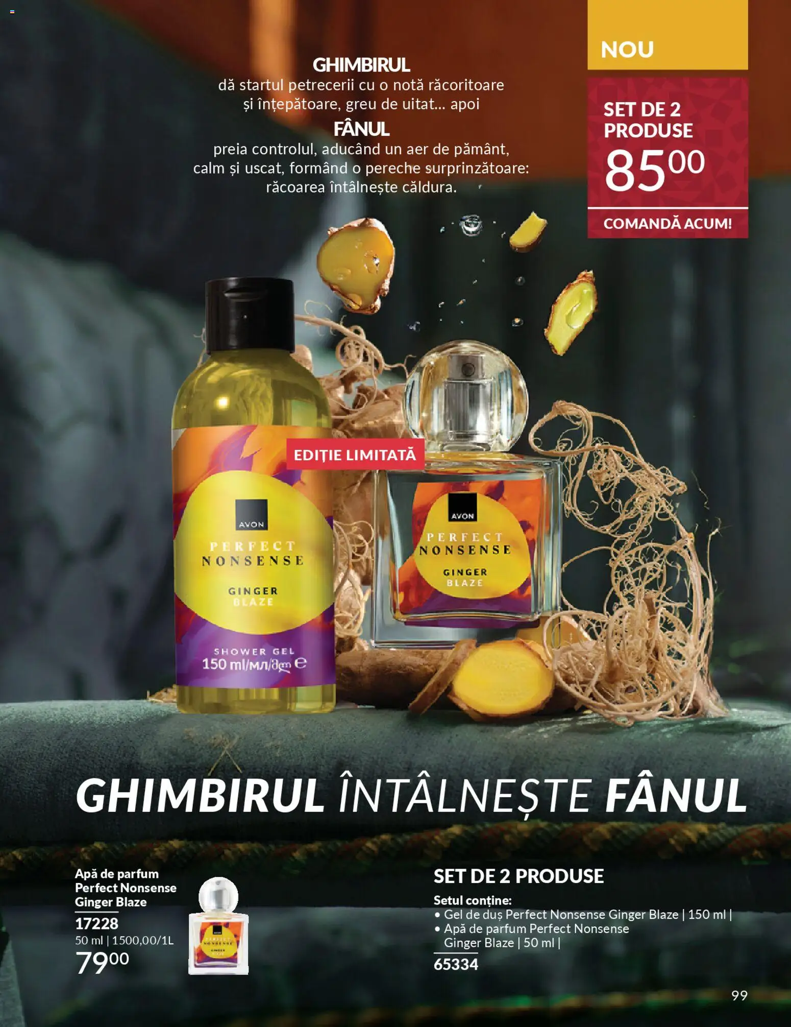 Noul catalog Avon – valabil de la 01.11.2025 | Pagină: 99 | Produse: Apă de parfum, Parfum, Gel de duș, Apă