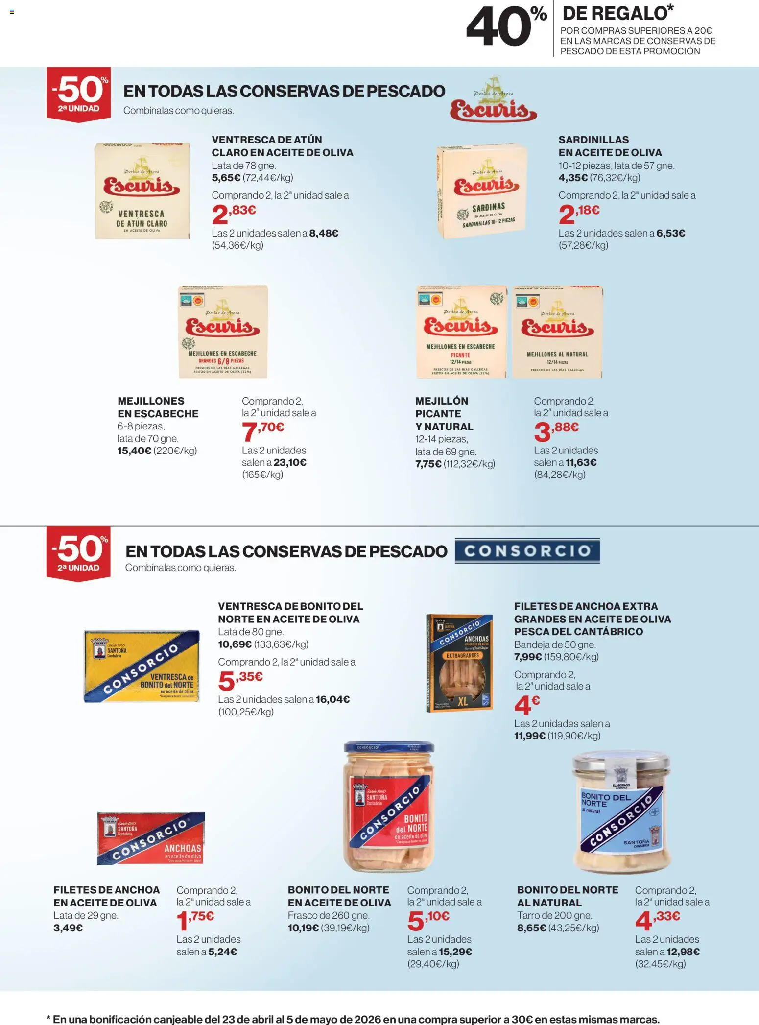 Supercor Canarias │ válido desde el 09.04.2026 | Página: 3 | Productos: Sardinillas, Pescado, Anchoa, Atún claro