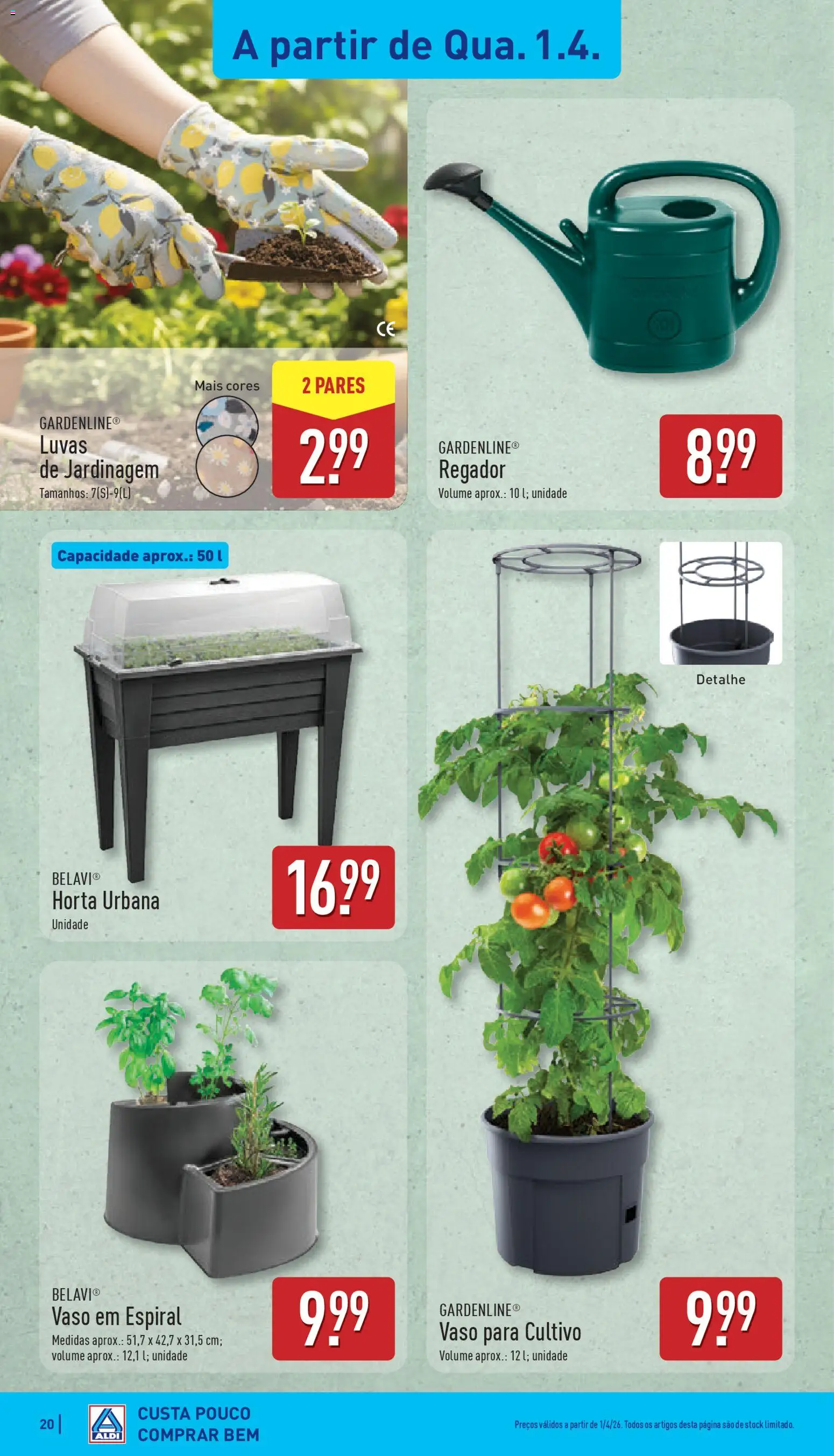Aldi folheto │ válido de 30.03.2026 | Página: 20 | Produtos: Luvas, Vaso