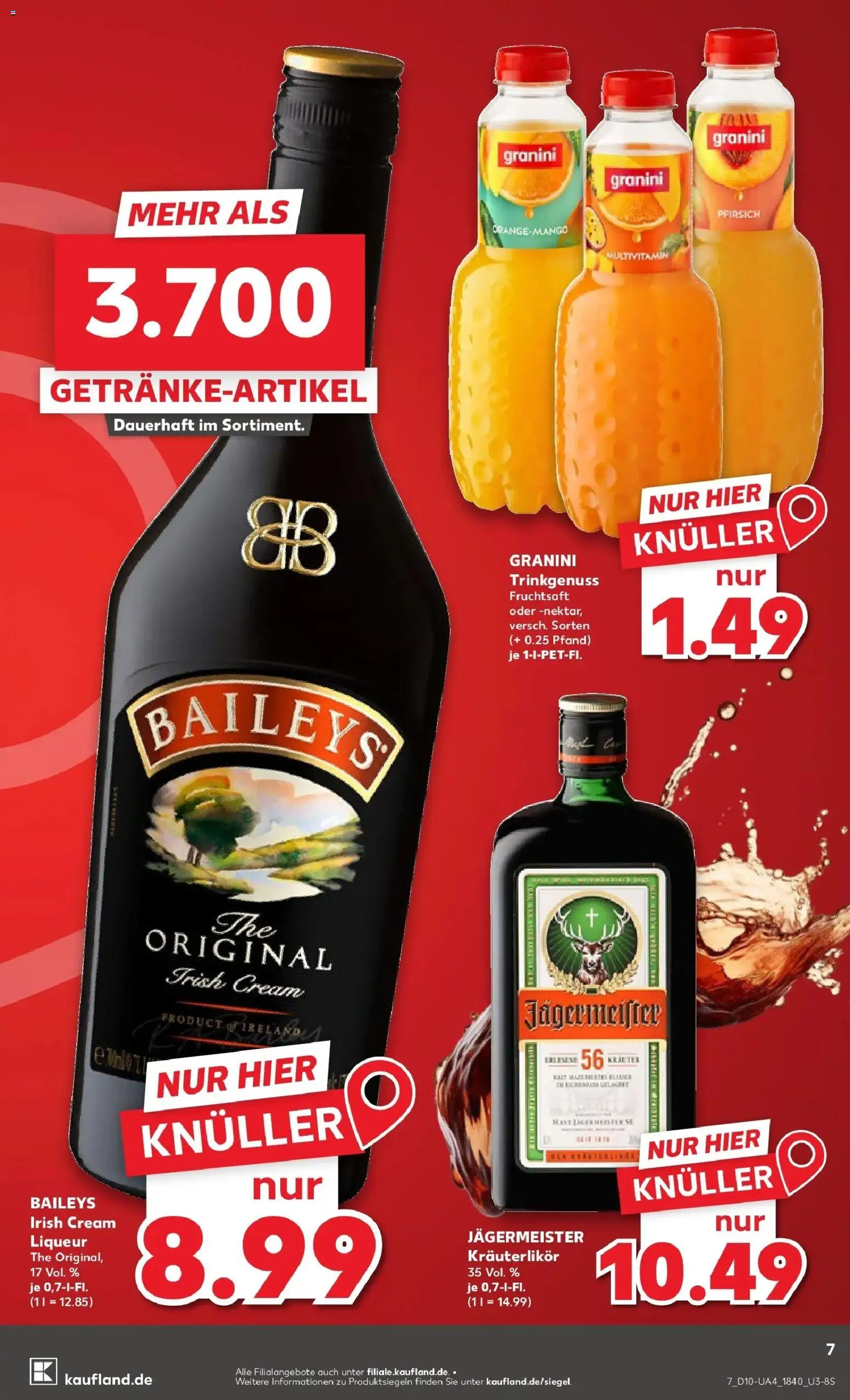 Kaufland Prospekt Straelen	 – gültig ab 02.03.2026 | Seite: 19 | Produkte: Pfirsich, Granini, Baileys, Fruchtsaft