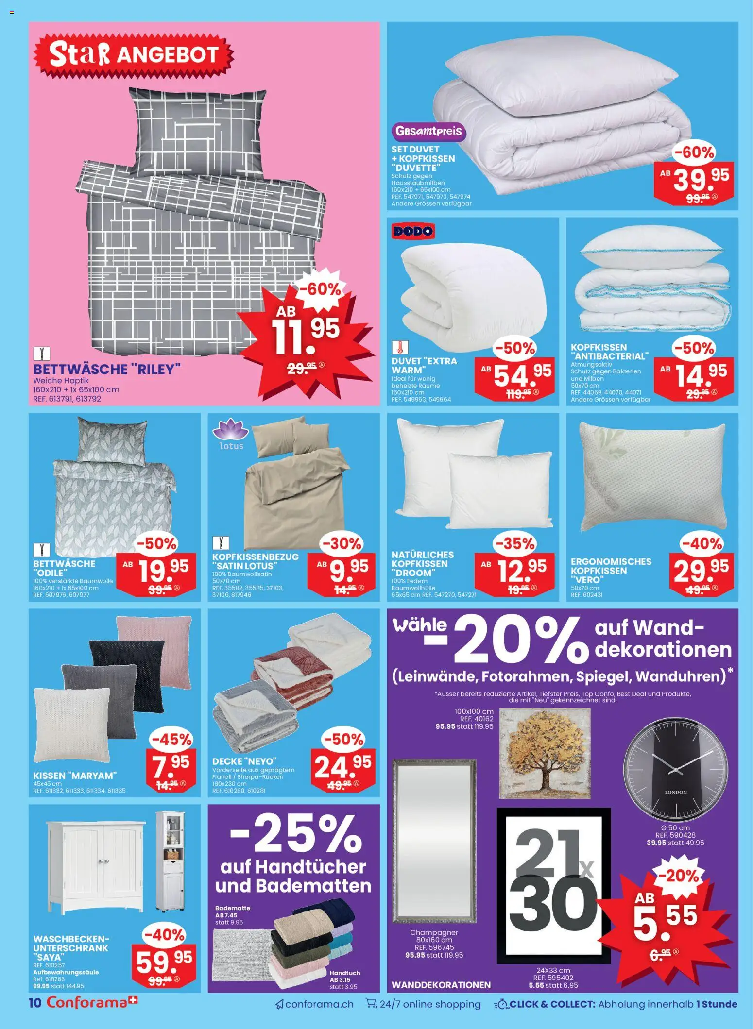 Conforama Aktionen Singles – gültig ab 05.11.2025 | Seite: 10 | Produkte: Kissen, Decke, Waschbecken, Top
