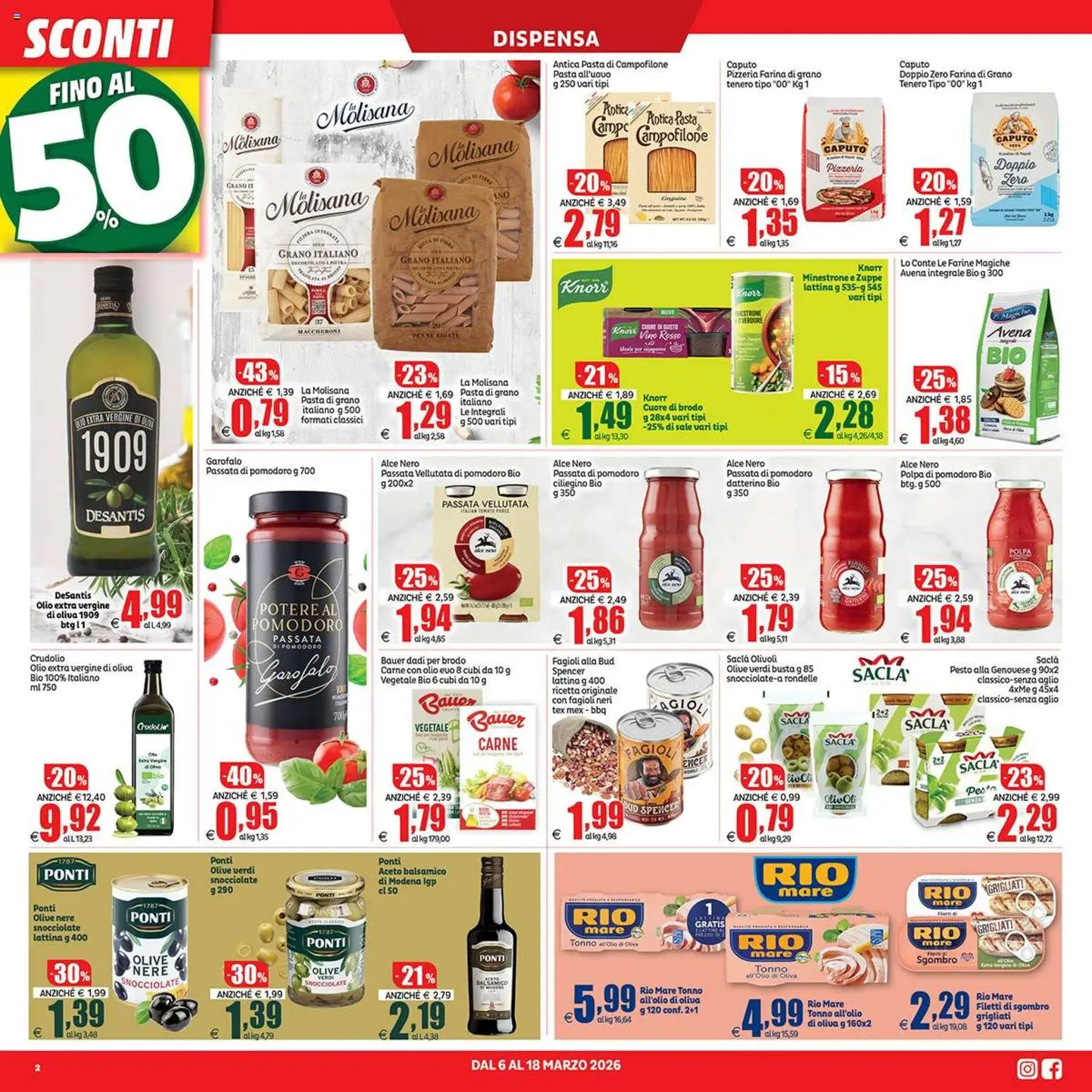 Volantino Elite Supermercati del 06.03.2026 | Pagina: 2 | Prodotti: Minestrone, Olio, Passata di pomodoro, Aceto