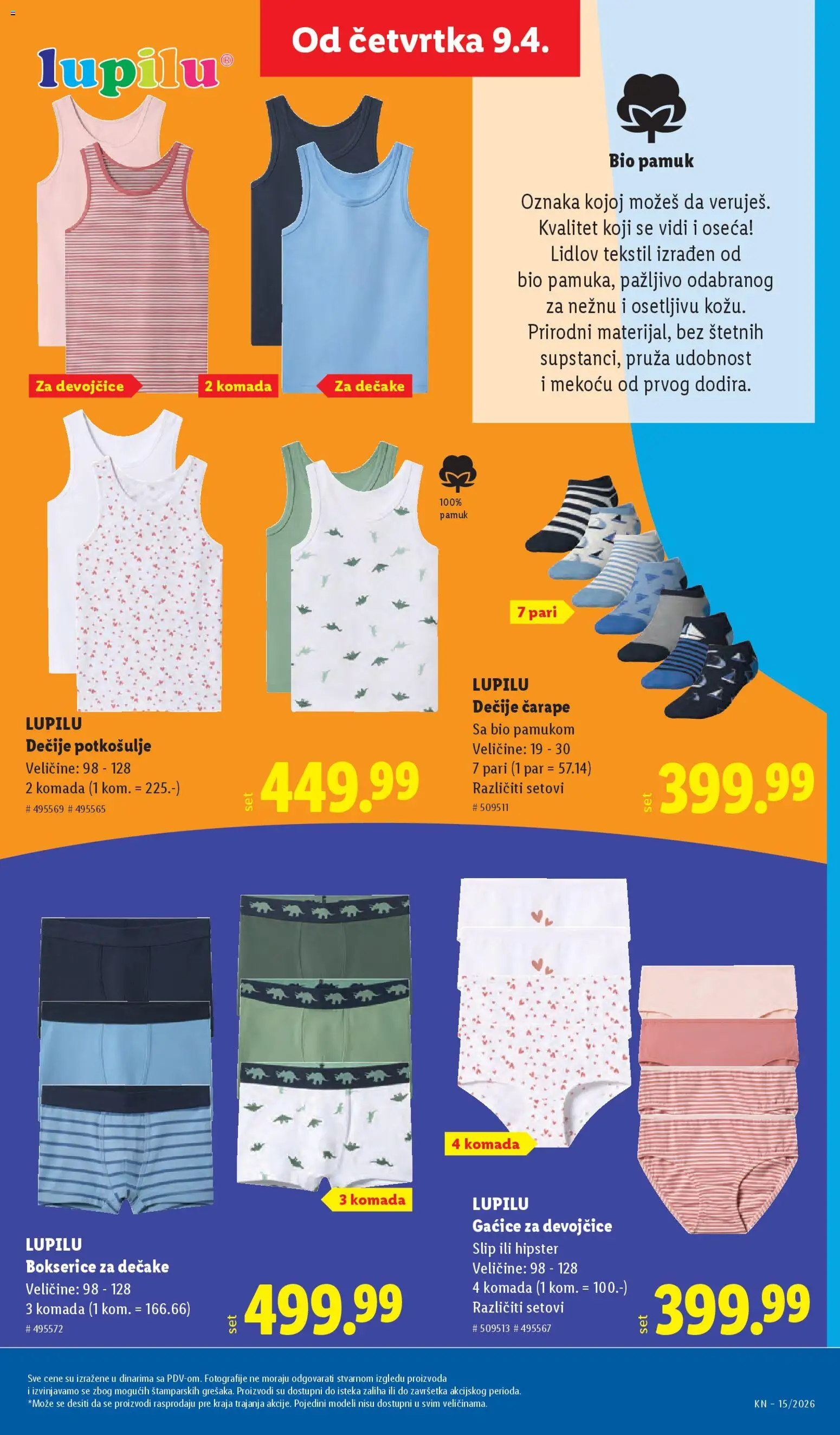 Lidl katalog - važi od 09.04.2026 | Strana: 91 | Proizvode: Gaćice, Čarape, Bokserice