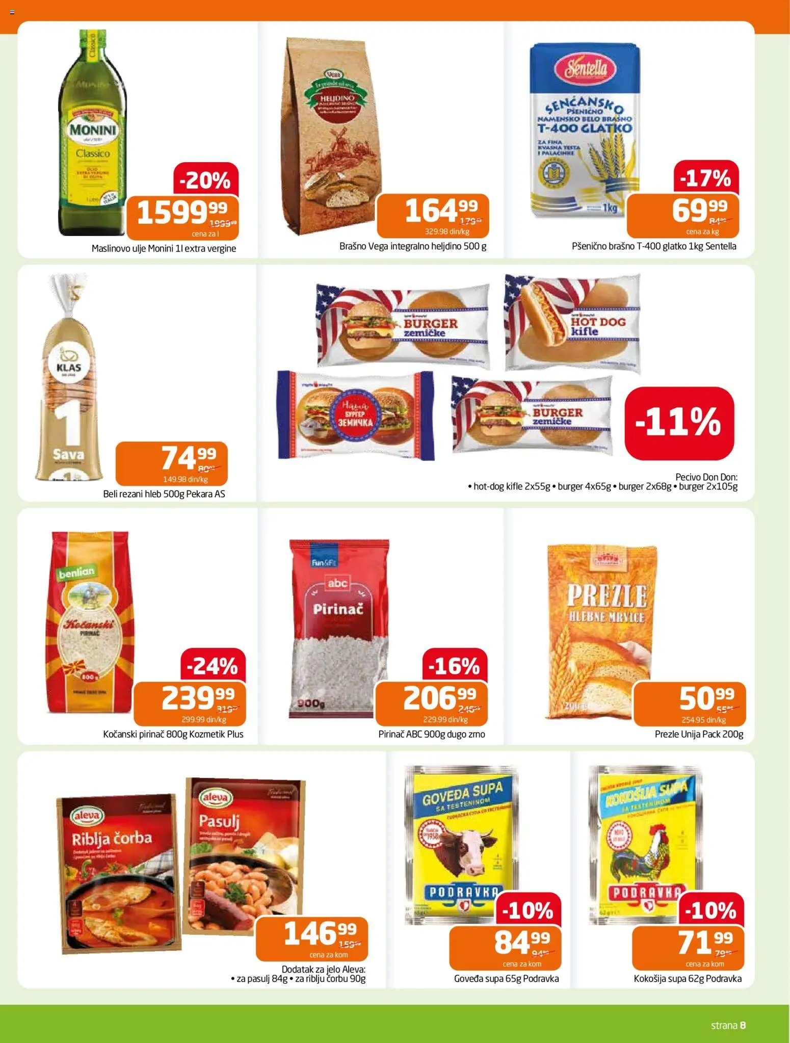 Gomex katalog - važi od 19.11.2025 | Strana: 8 | Proizvode: Pasulj, Monini, Brašno, Ulje