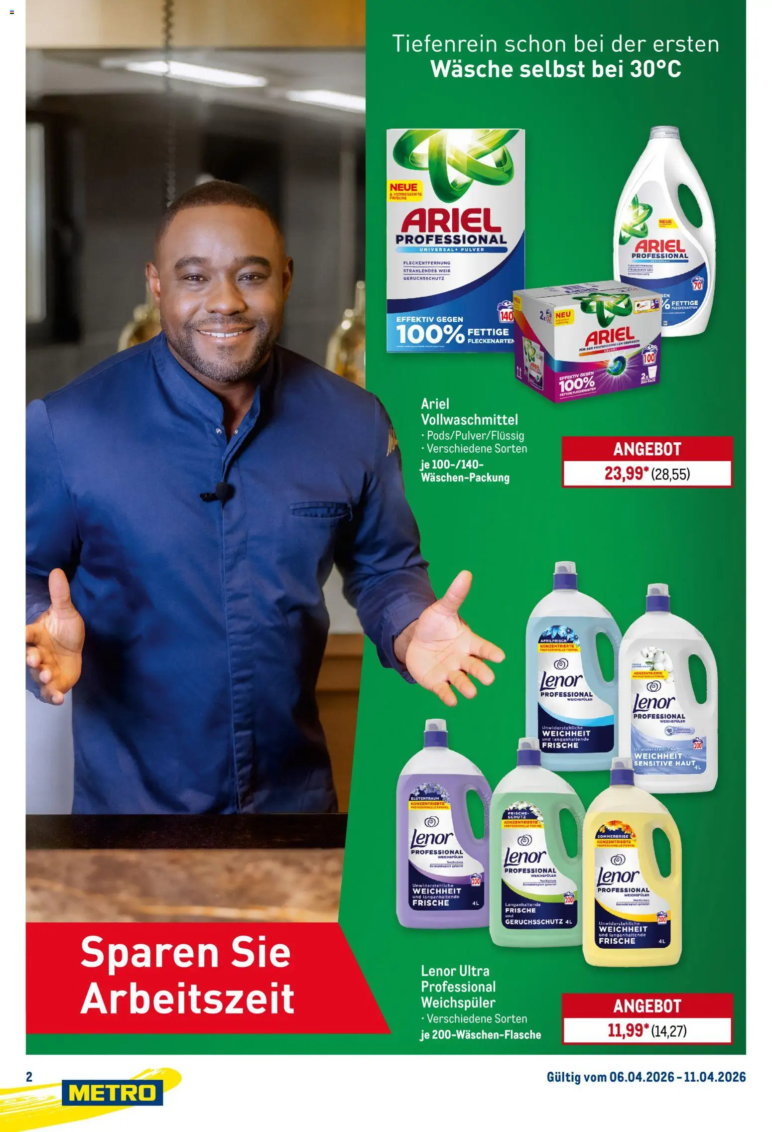 Metro Starke Marken Profis – gültig ab 06.04.2026 | Seite: 2 | Produkte: Lenor, Ariel, Weichspüler