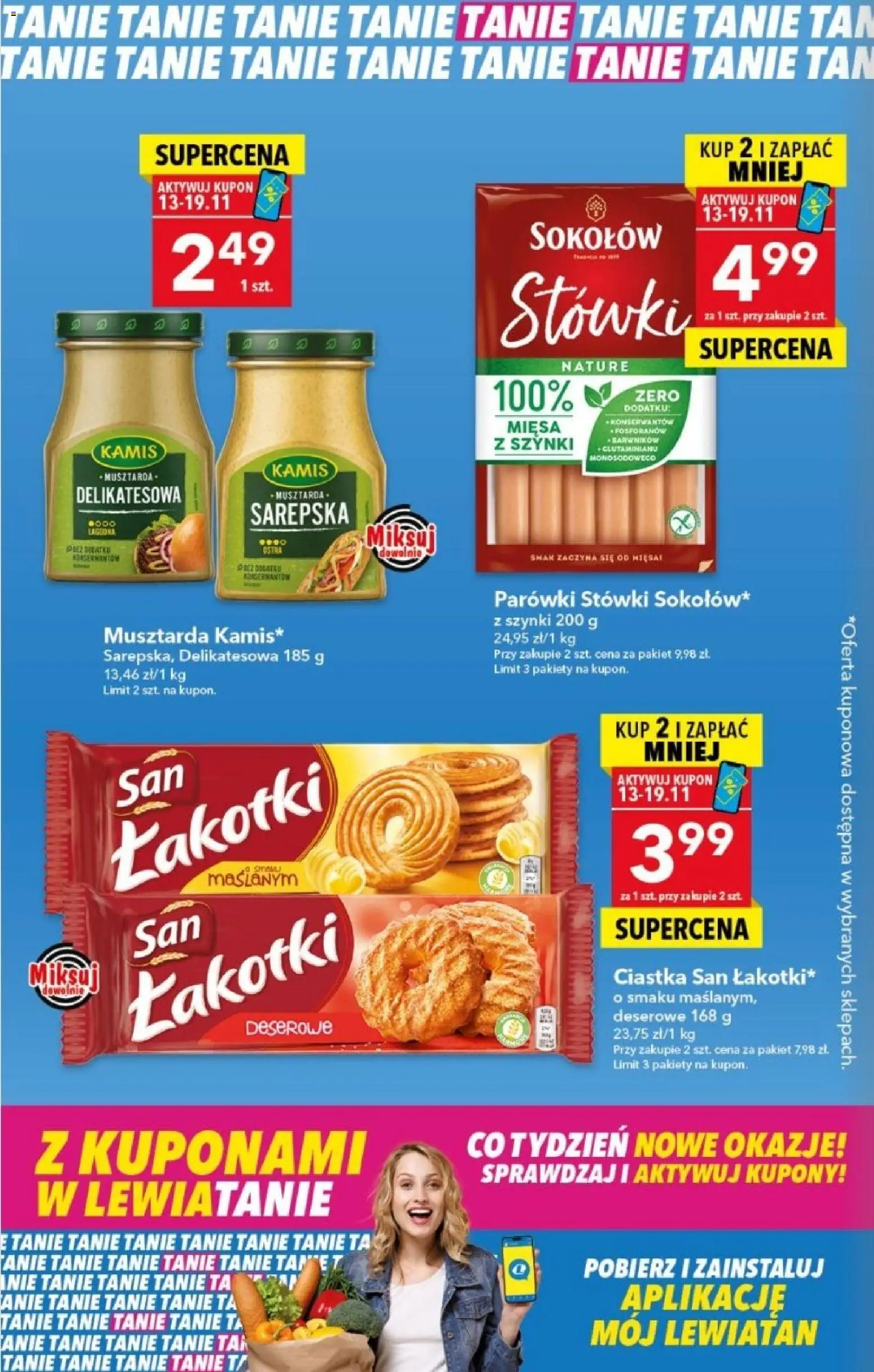 Lewiatan gazetka - Z Kuponami w Lewiatanie od 13.11.2025 | Strona: 2 | Produkty: Parówki, Musztarda, Ciastka