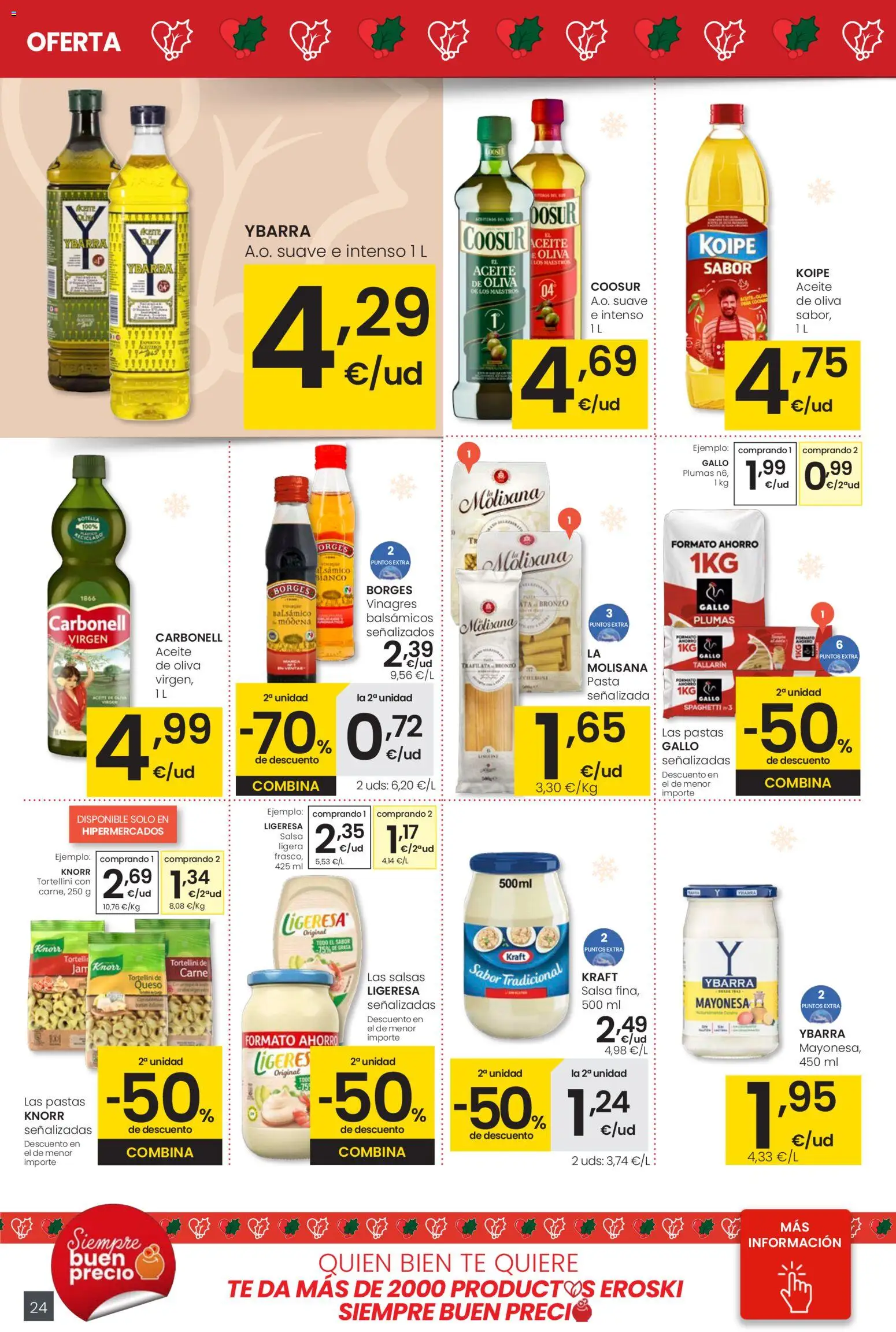 Eroski - Navidad │ válido desde el 18.12.2025 | Página: 24 | Productos: Queso, Pasta, Té, Οθόνη προβολής