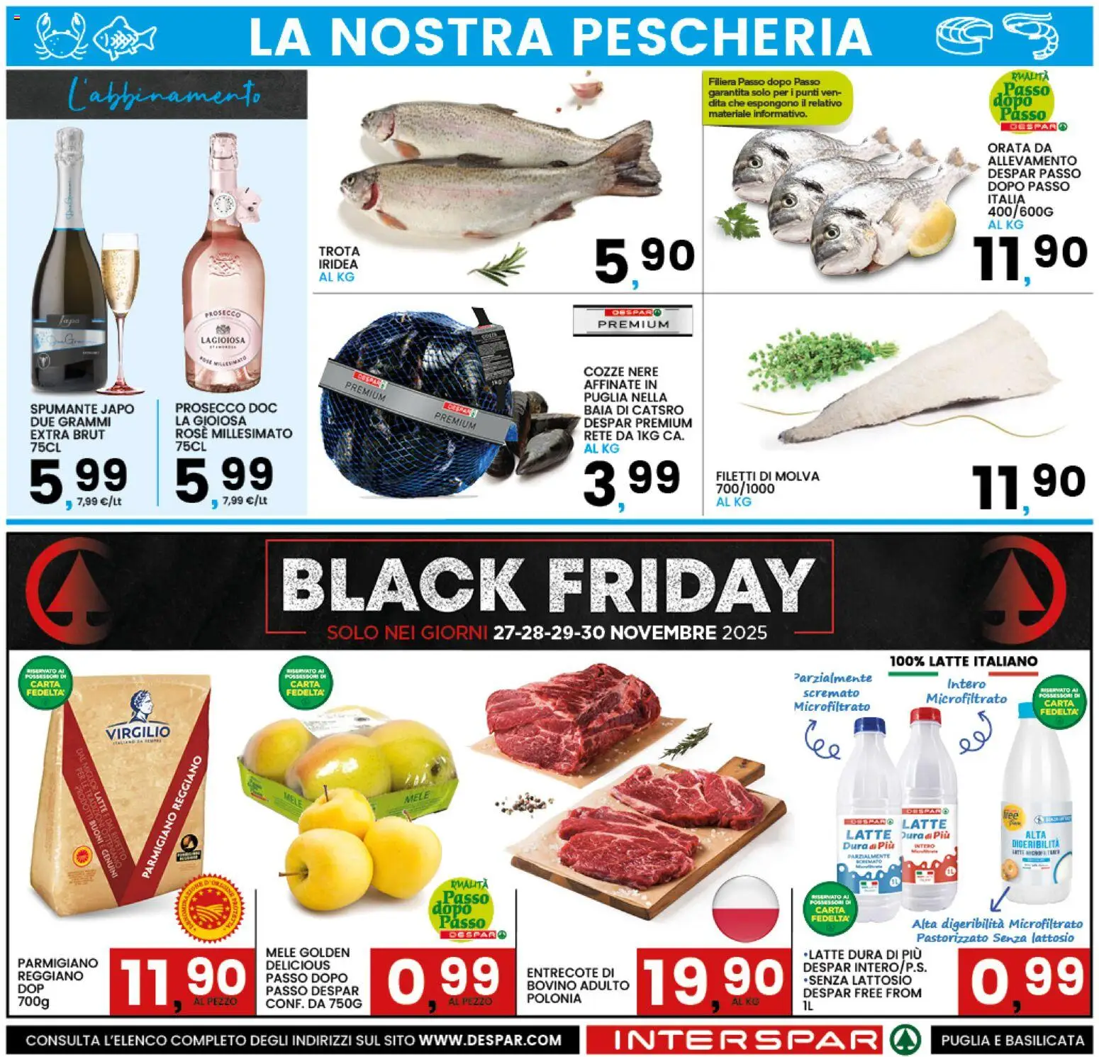 Volantino Interspar del 17.11.2025 | Pagina: 20 | Prodotti: Bovino, Latte, Parmigiano reggiano, Parmigiano