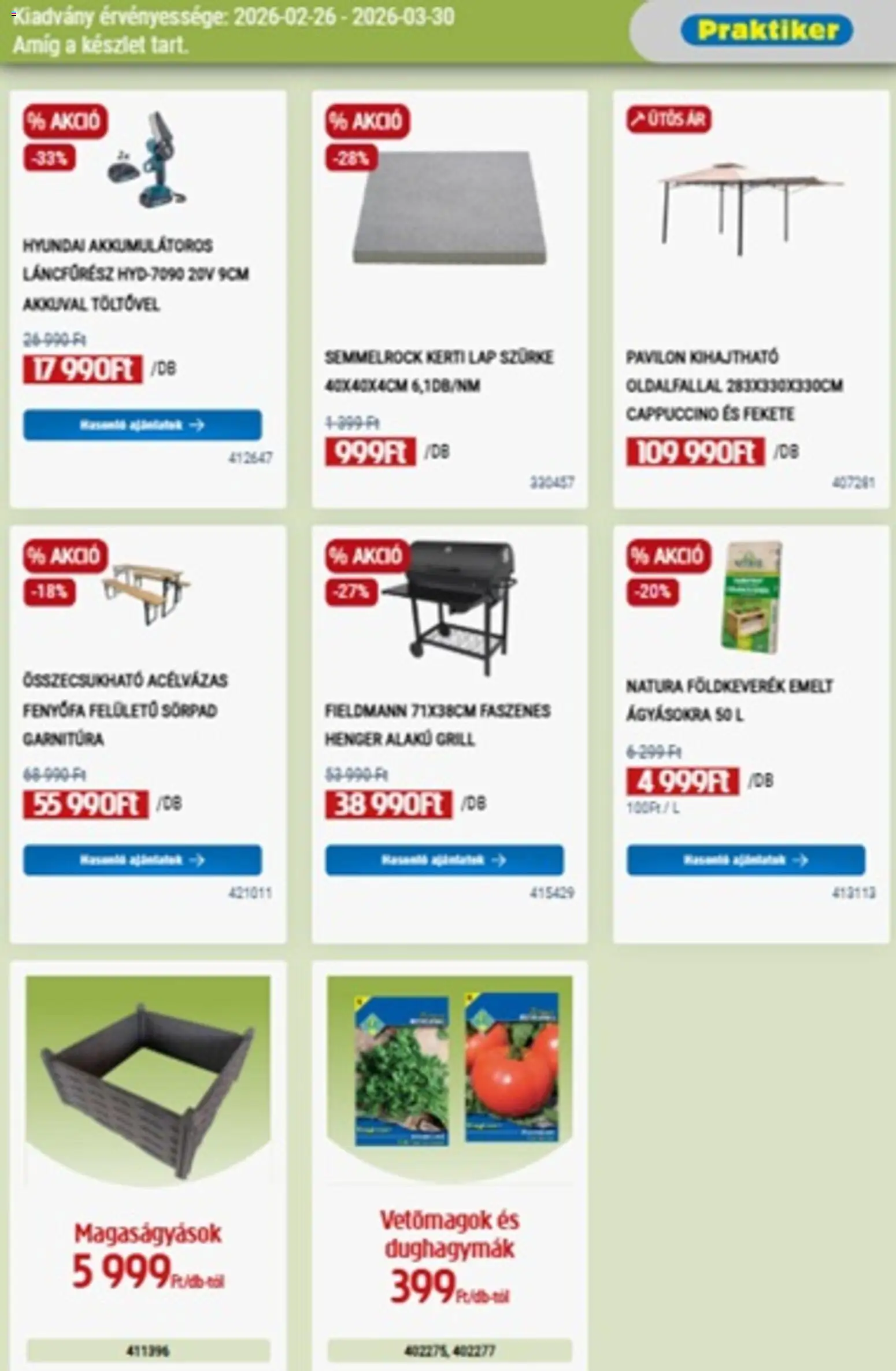 Praktiker akciós ujság - amely érvényes a következő dátumtól: 26.02.2026 | Oldal: 13 | Termékek: Cappuccino, Grill, Pavilon, Láncfűrész