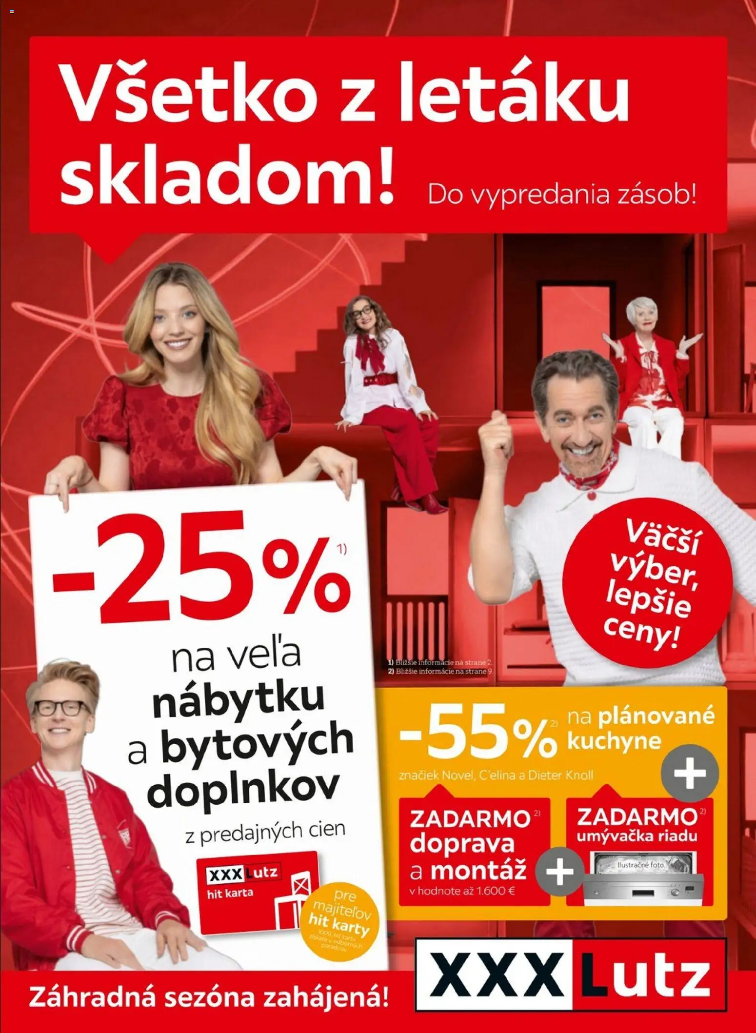 Nové XXXLutz akcie – leták je platný od 09.03.2026 | Strana: 1 | Produkty: Umývačka riadu, Umývačka