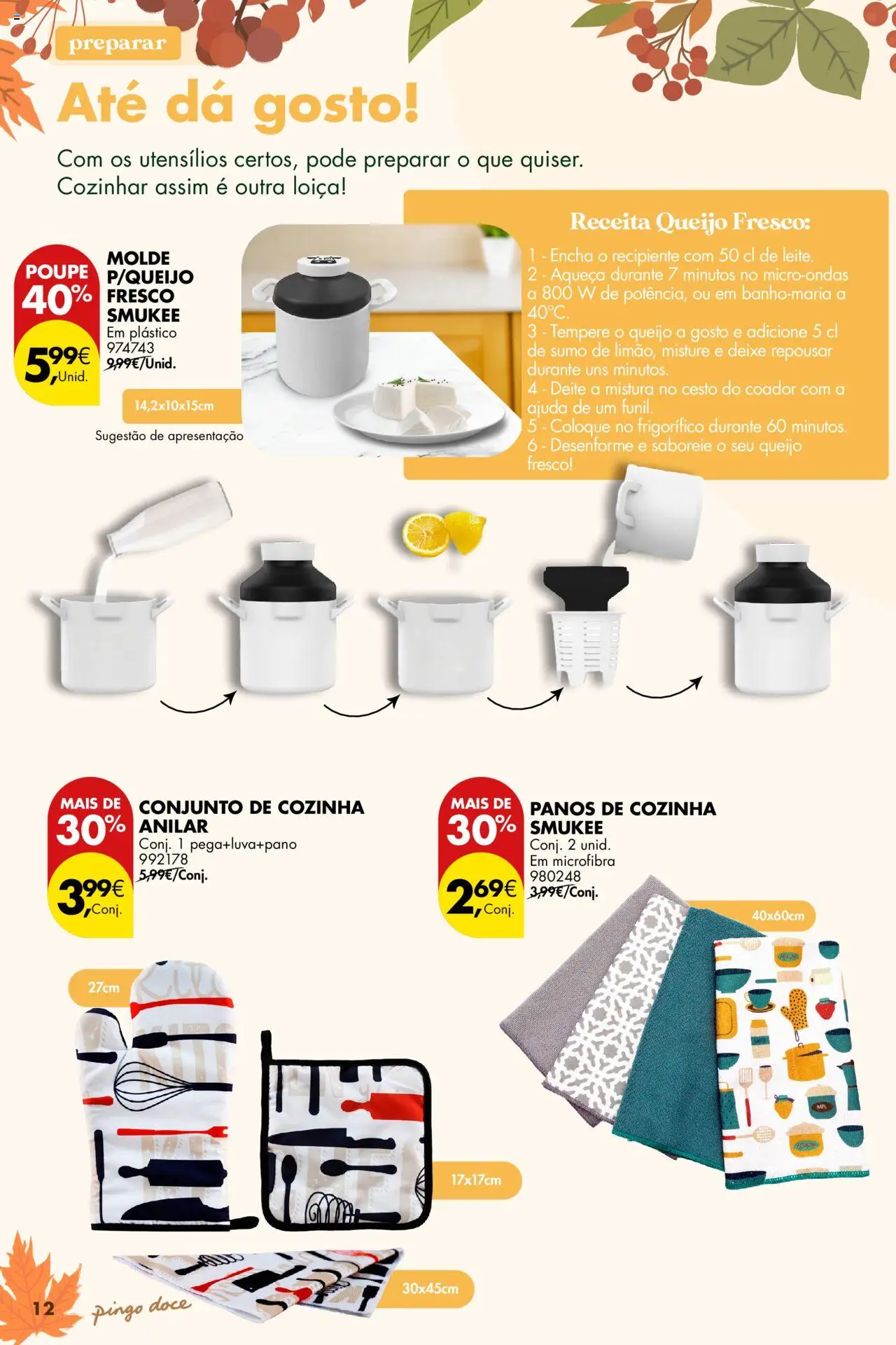 Pingo Doce - Bazar Outono │ válido de 23.09.2025 | Página: 12 | Produtos: Frigorífico, Microondas, Queijo, Sumo