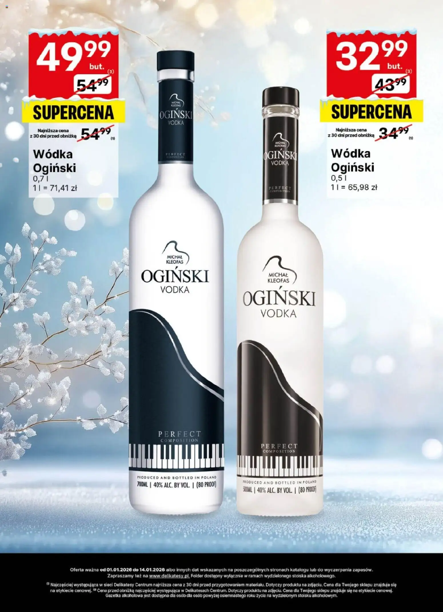 Delikatesy Centrum Gazetka - DeliBarek od 01.01.2026 | Strona: 10 | Produkty: Ogiński, Wódka Ogiński, Vodka, Wódka