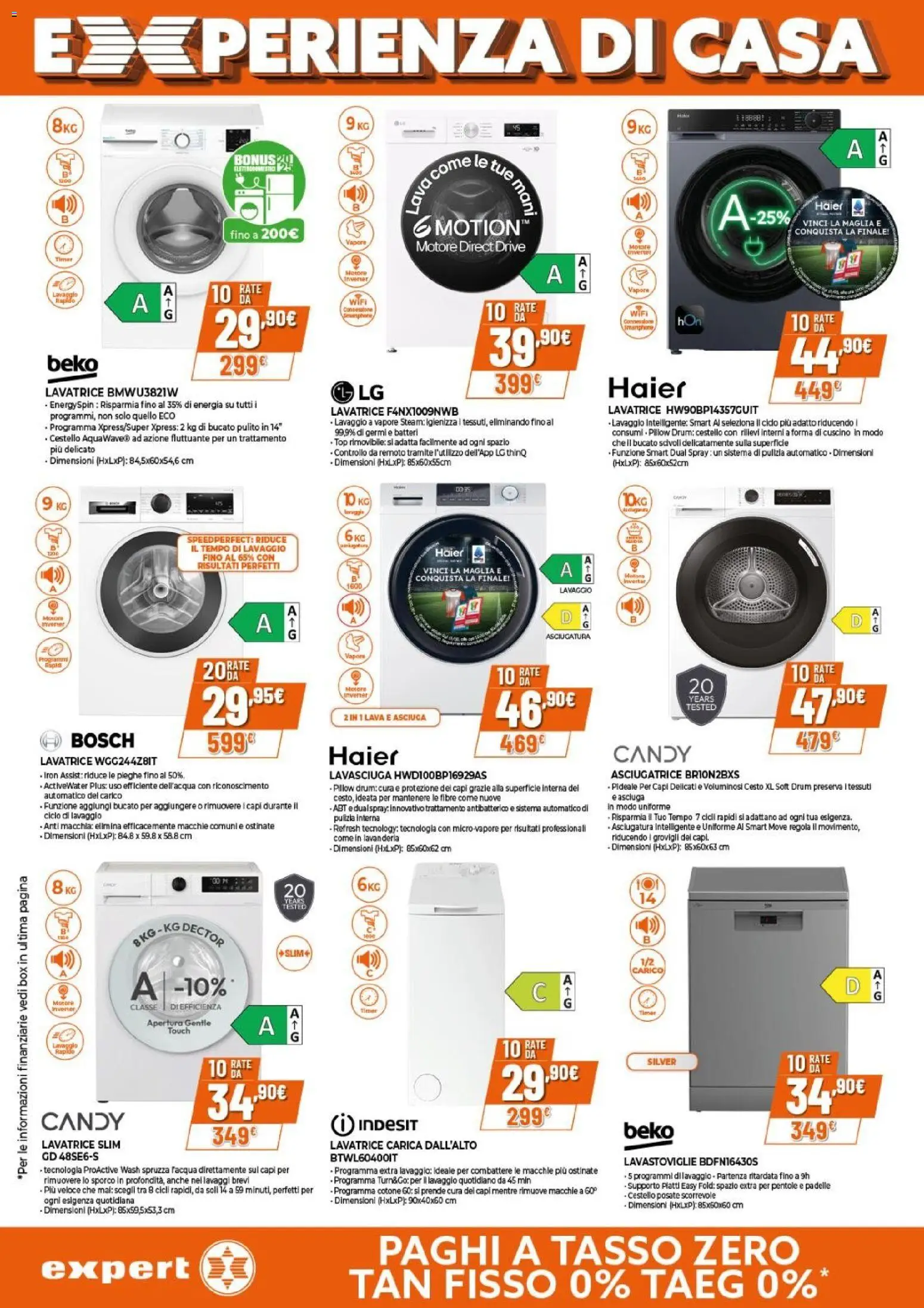 Volantino Expert del 09.04.2026 | Pagina: 21 | Prodotti: Lavasciuga, Top, Lavatrice, Lavastoviglie