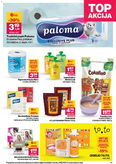 Mercator katalog akcije – veljaven od 06.11.2025 | Stran: 39 | Izdelki: Toaletni papir, Papirnate brisače, Kos, Čokolino