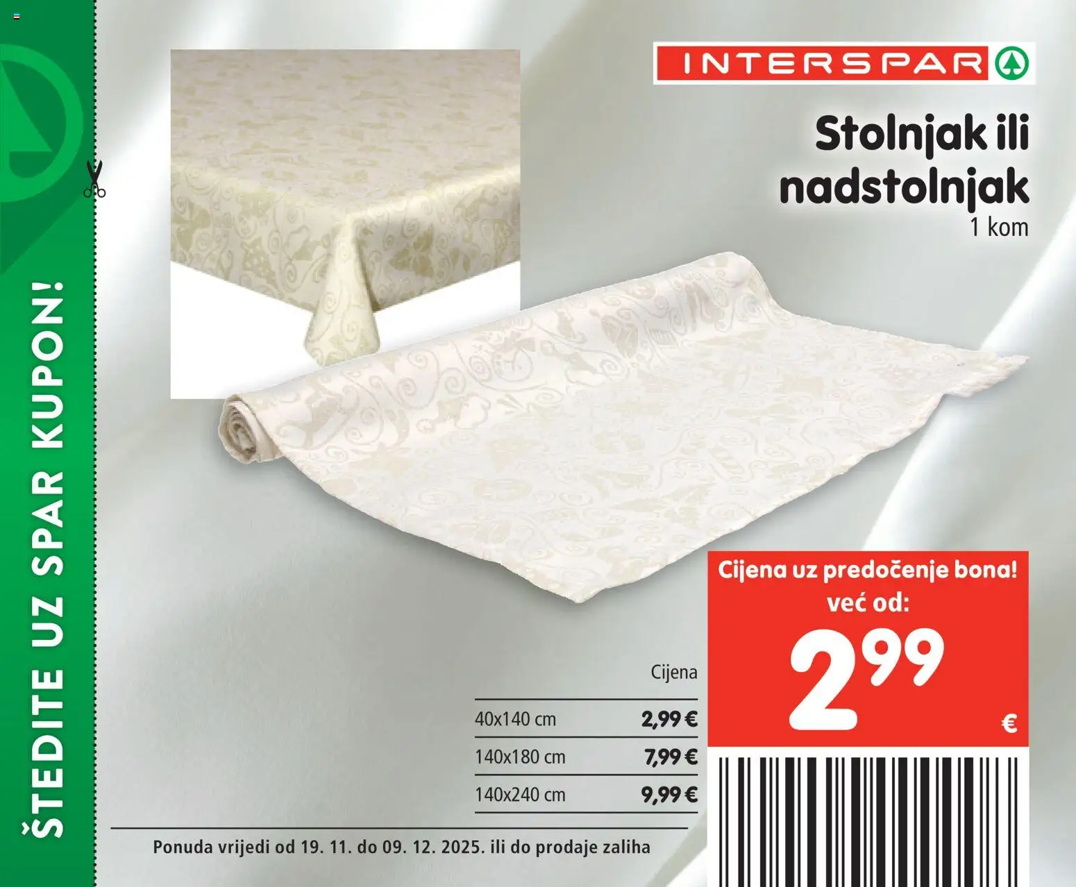 Interspar katalog | vrijedi od 19.11.2025 | Stranica: 39 | Proizvodi: Stolnjak