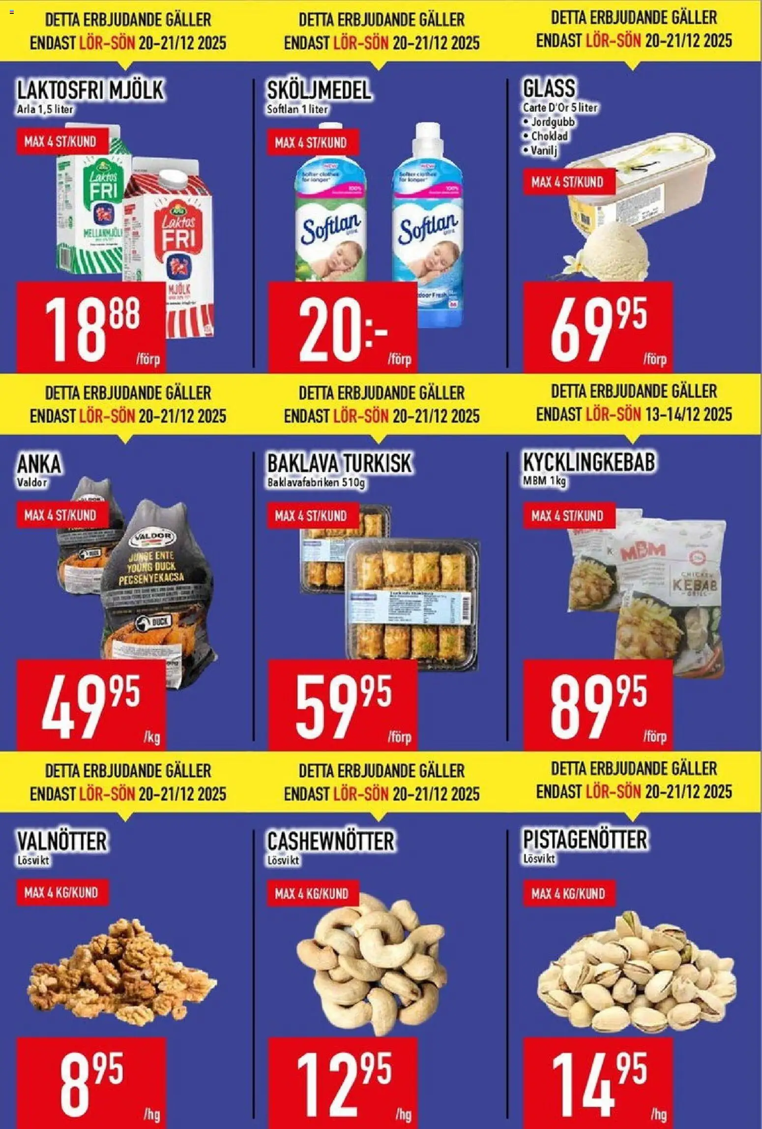 Matdax reklamblad aktuell från 15.12.2025 | Sida: 6 | Produkter: Galler, Mjölk, Choklad, Glass