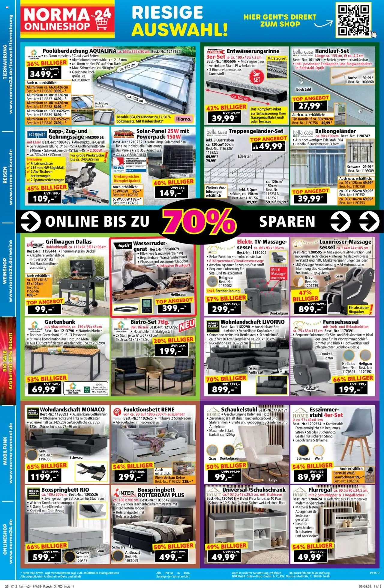 Norma Onlineshop – gültig ab 22.09.2025 | Seite: 2 | Produkte: Bett, Kissen, Sessel, PC