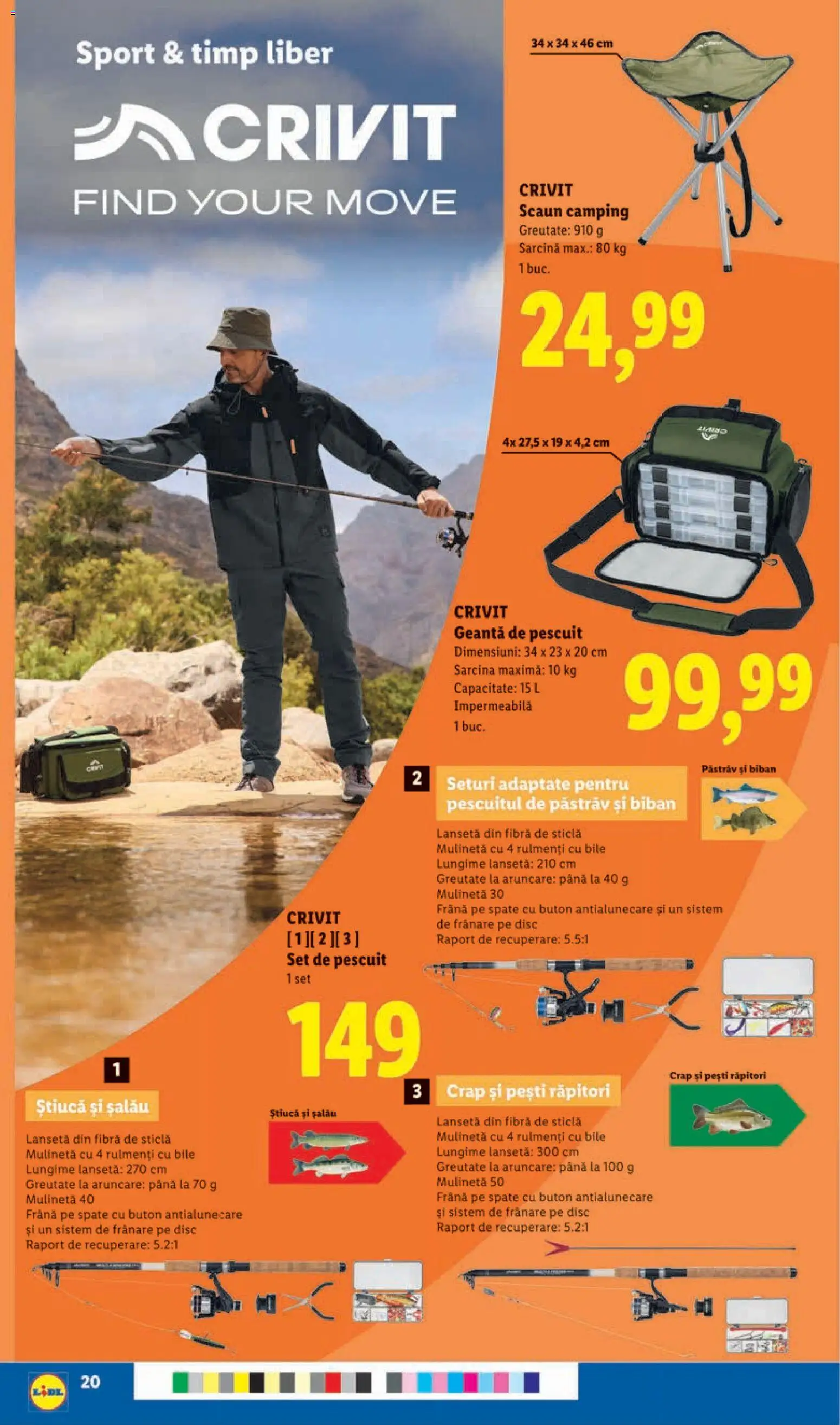 Noul catalog Lidl – valabil de la 14.04.2026 | Pagină: 20 | Produse: Disc, Geantă, Scaun