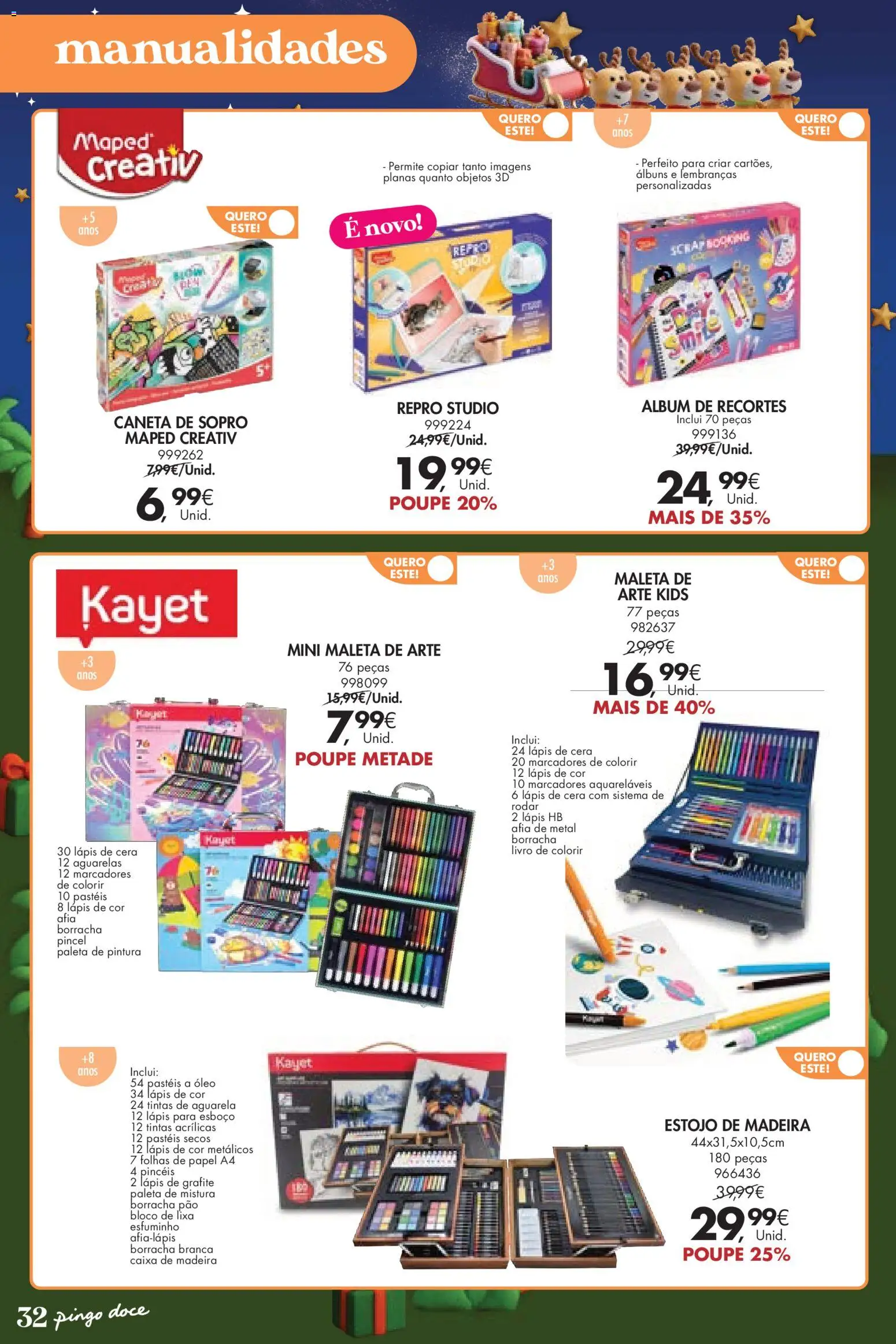 Pingo Doce  Brinquedos Natal Lojas Hipers │ válido de 18.11.2025 | Página: 32 | Produtos: Lixa, Cera, Caixa, Pão
