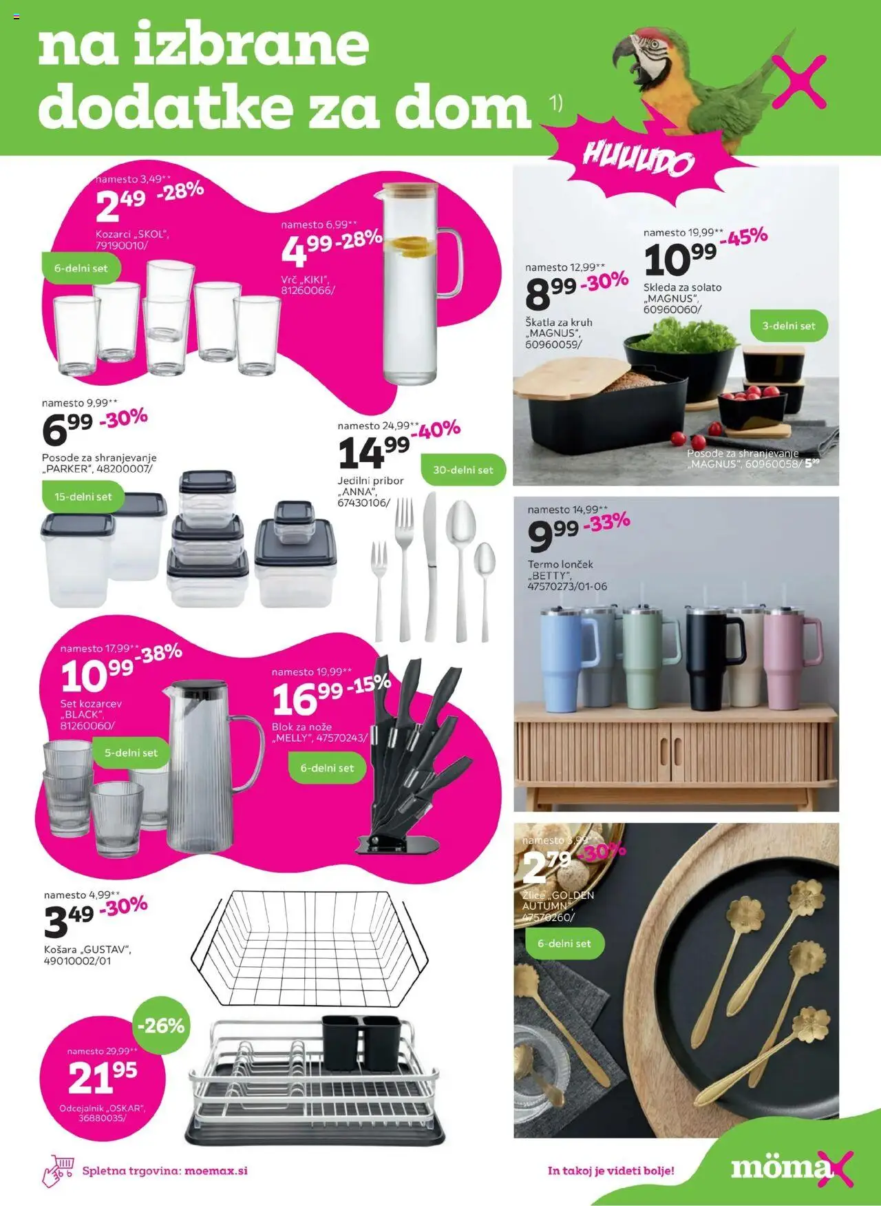 Mömax katalog  do -50% na izbrane dodatke za dom │ velja od 04.08.2025 | Stran: 3 | Izdelki: Pribor, Košara, Skatla, Kruh