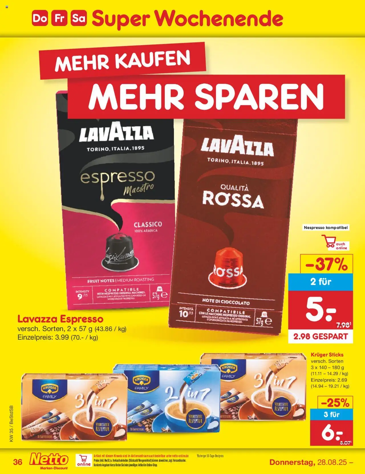 Netto Marken-Discount Prospekt 	 - gültig ab dem 25.08.2025 | Seite: 52 | Produkte: Lavazza