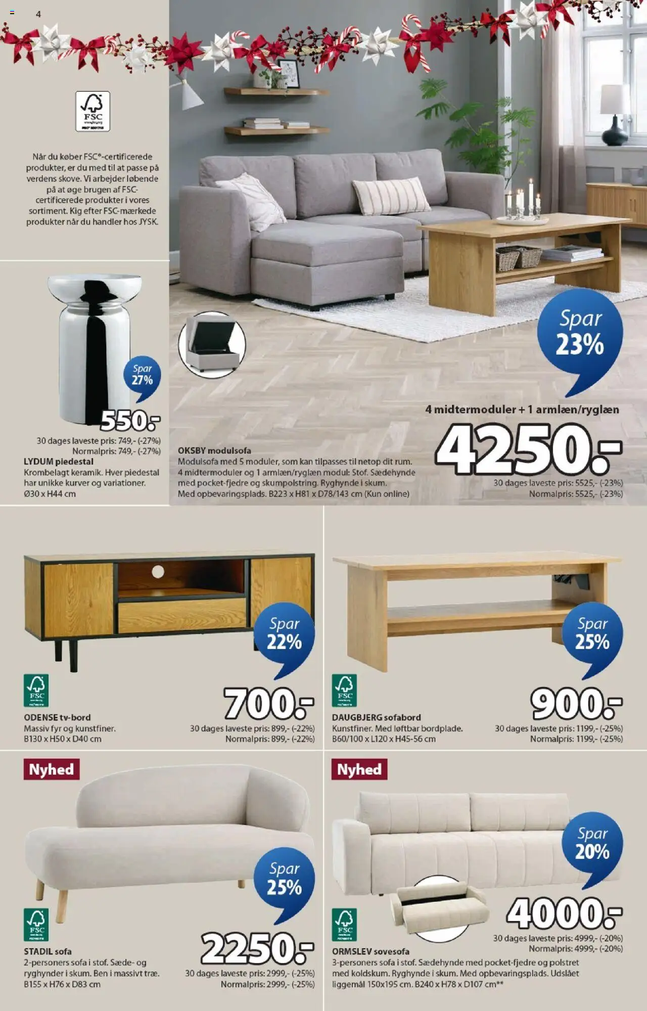 JYSK tilbudsavis – gyldig fra 17.10.2025 | Side: 4 | Produkter: Sofabord, Sofa, Søm