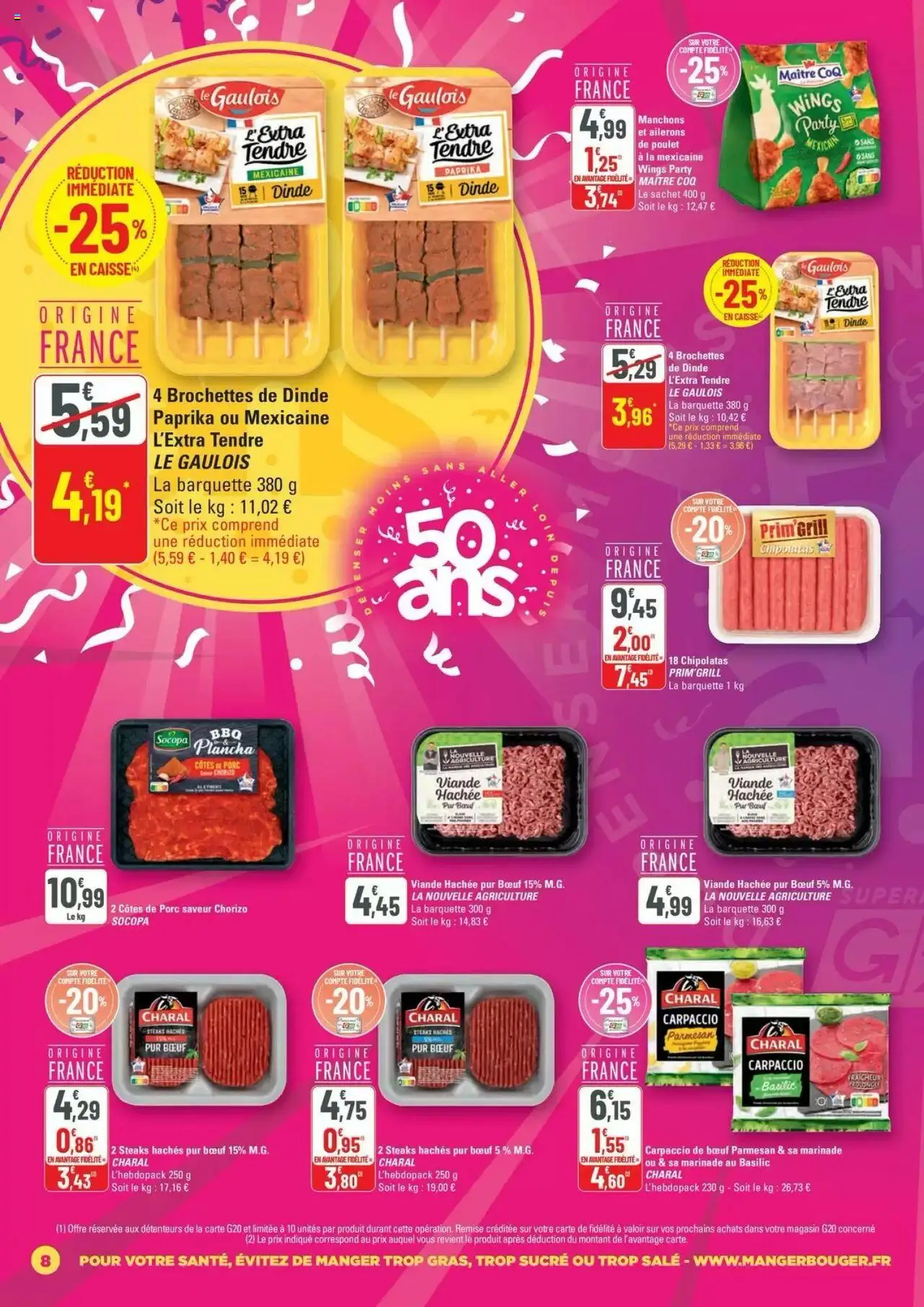  | Page: 8 | Produits: Plancha, Chorizo, Paprika, Carpaccio de bœuf
