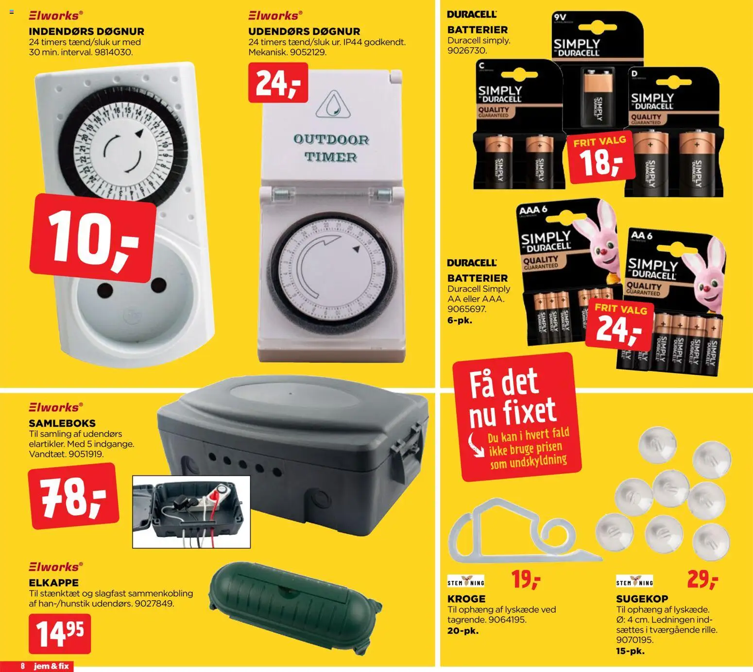 Jem & fix tilbudsavis – gyldig fra 08.11.2025 | Side: 8 | Produkter: Batterier, Ur, Søm