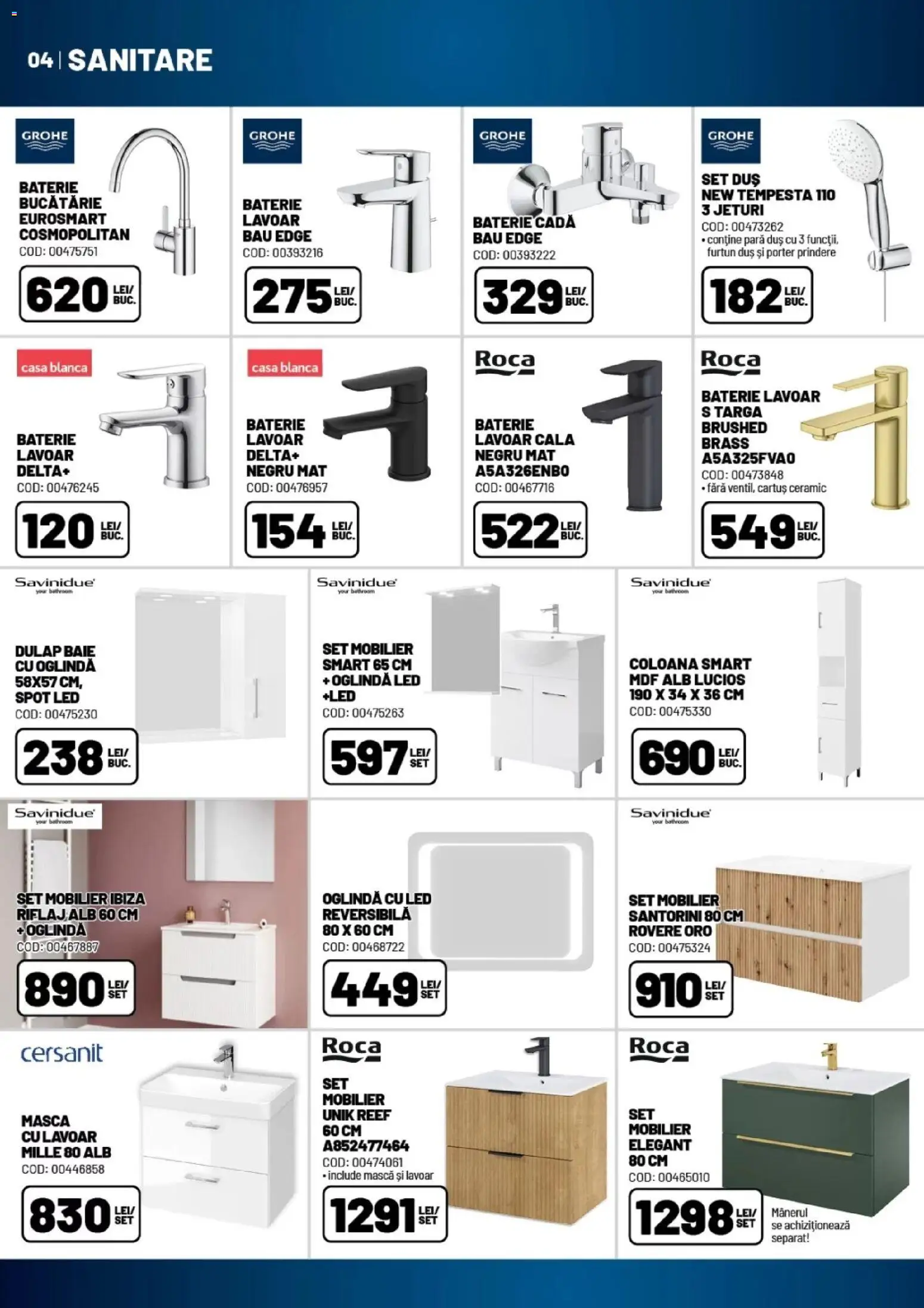 Noul catalog Ambient – valabil de la 03.03.2026 | Pagină: 4 | Produse: Baterie, Cadă, Duș, Oglindă