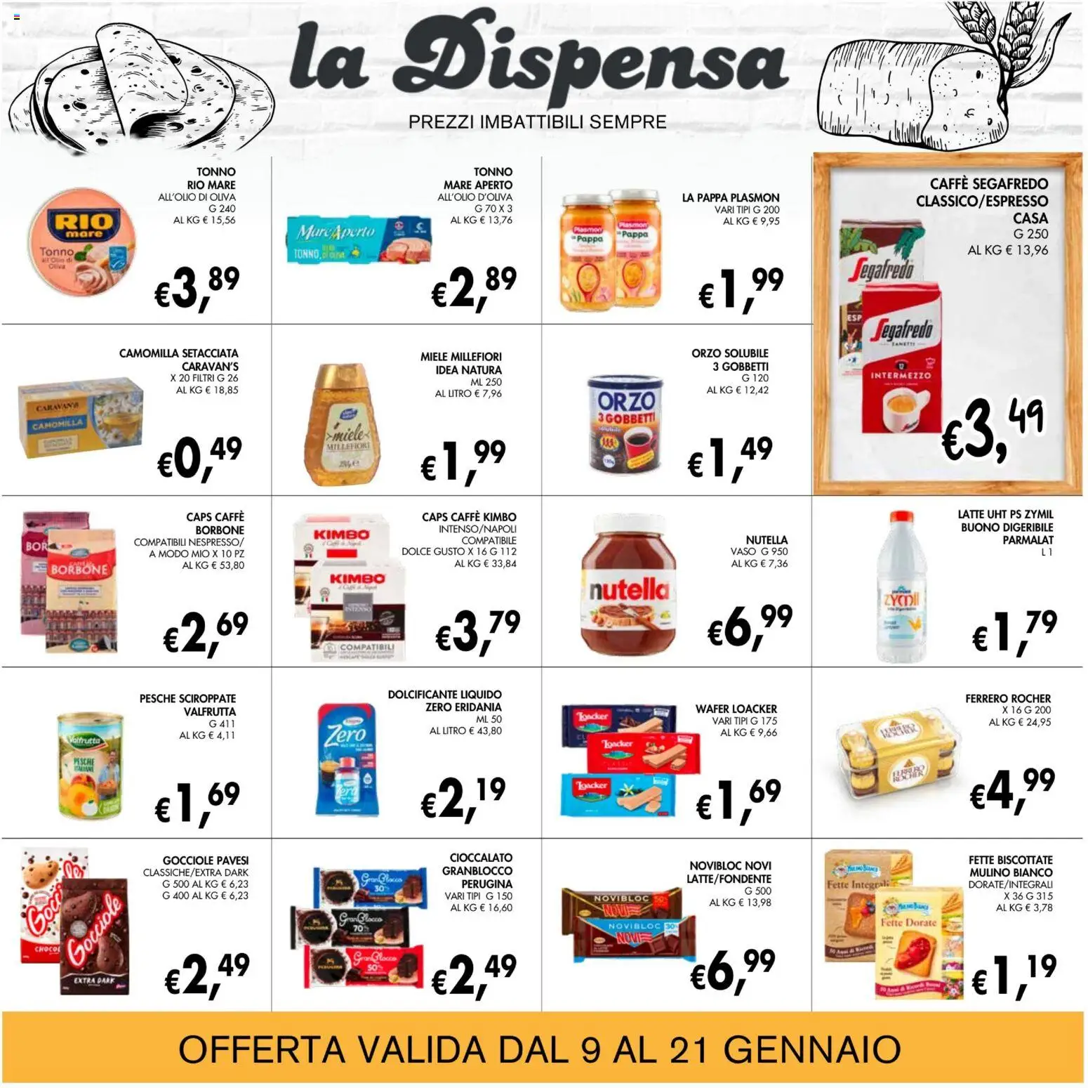 Volantino Coal del 09.01.2026 | Pagina: 20 | Prodotti: Caffè, Nutella, Tonno, Vaso