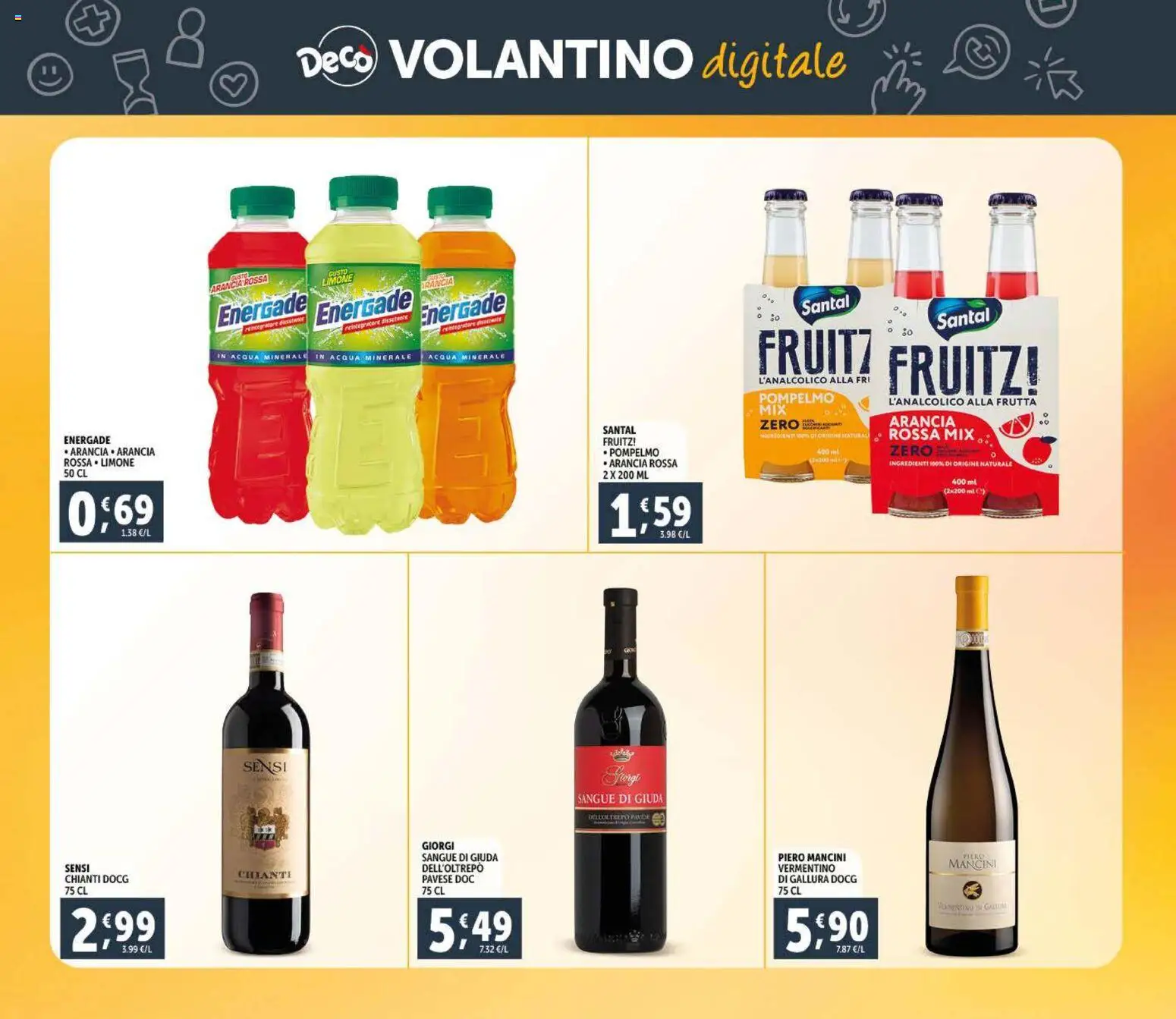 Volantino Decò del 09.01.2026 | Pagina: 25 | Prodotti: Pompelmo, Frutta, Limone, Acqua minerale