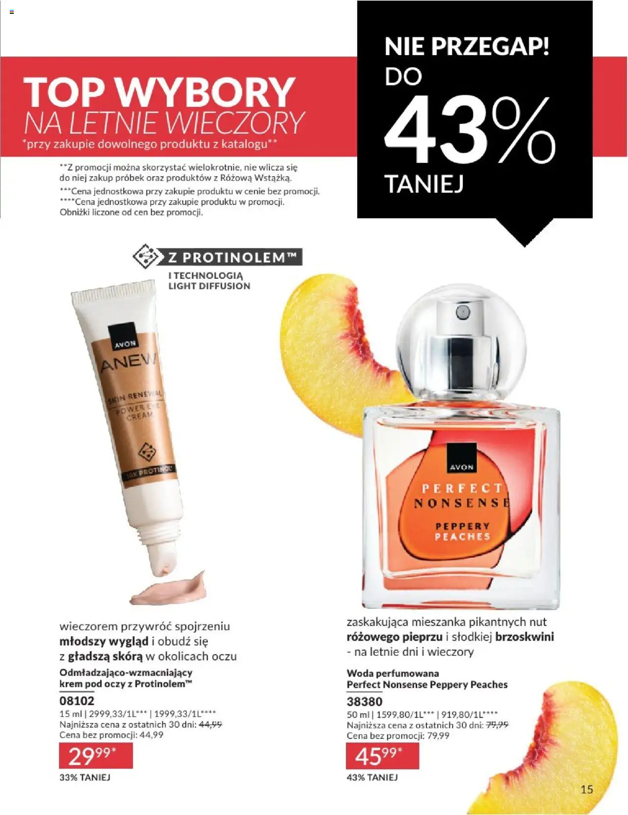 Avon Katalog 08 2025 od 01.08.2025 | Strona: 15 | Produkty: Top, Krem, Woda