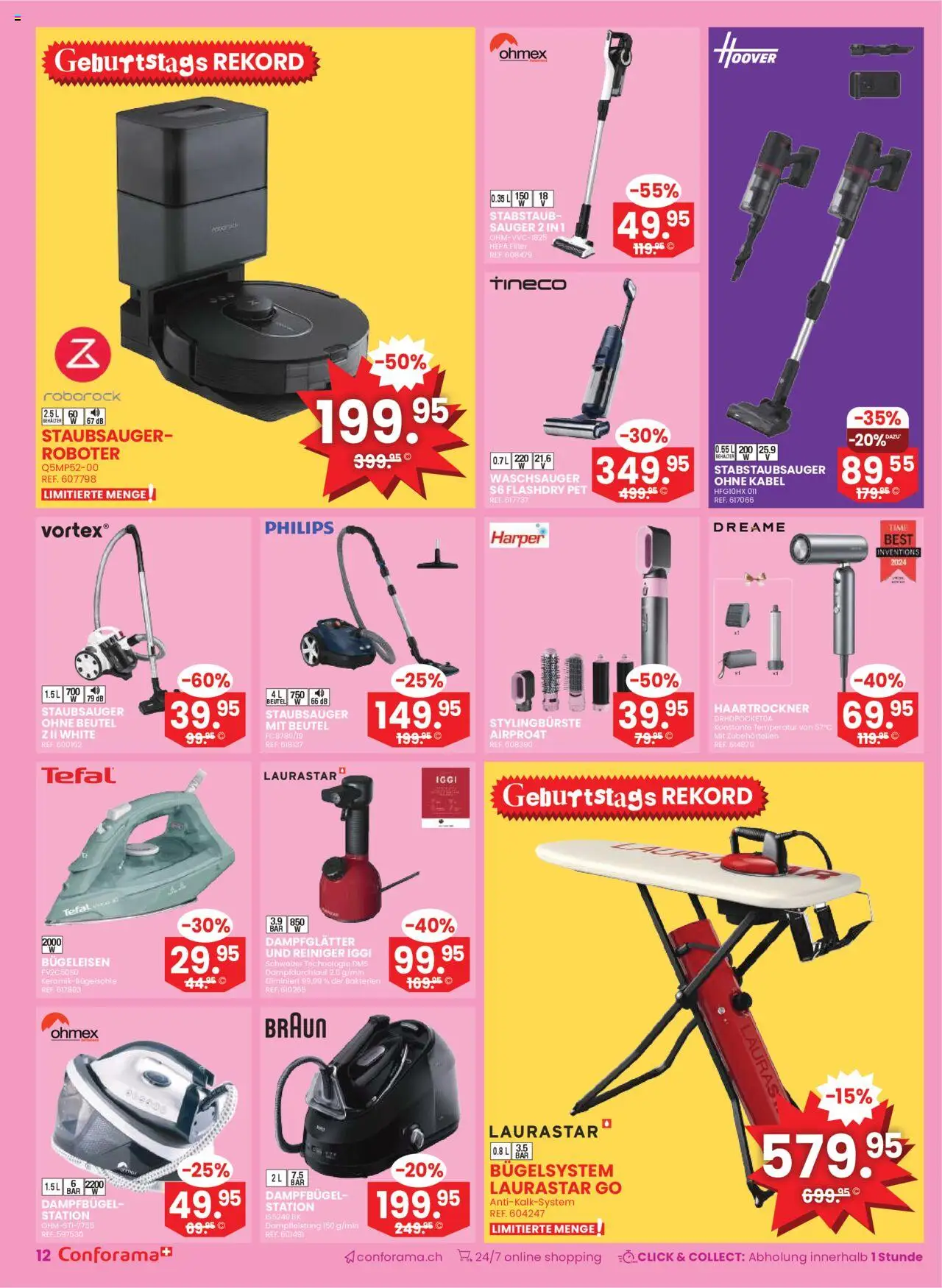 Conforama Aktionen – gültig ab 10.09.2025 | Seite: 12 | Produkte: Bügeleisen, Kabel, Staubsauger, Philips