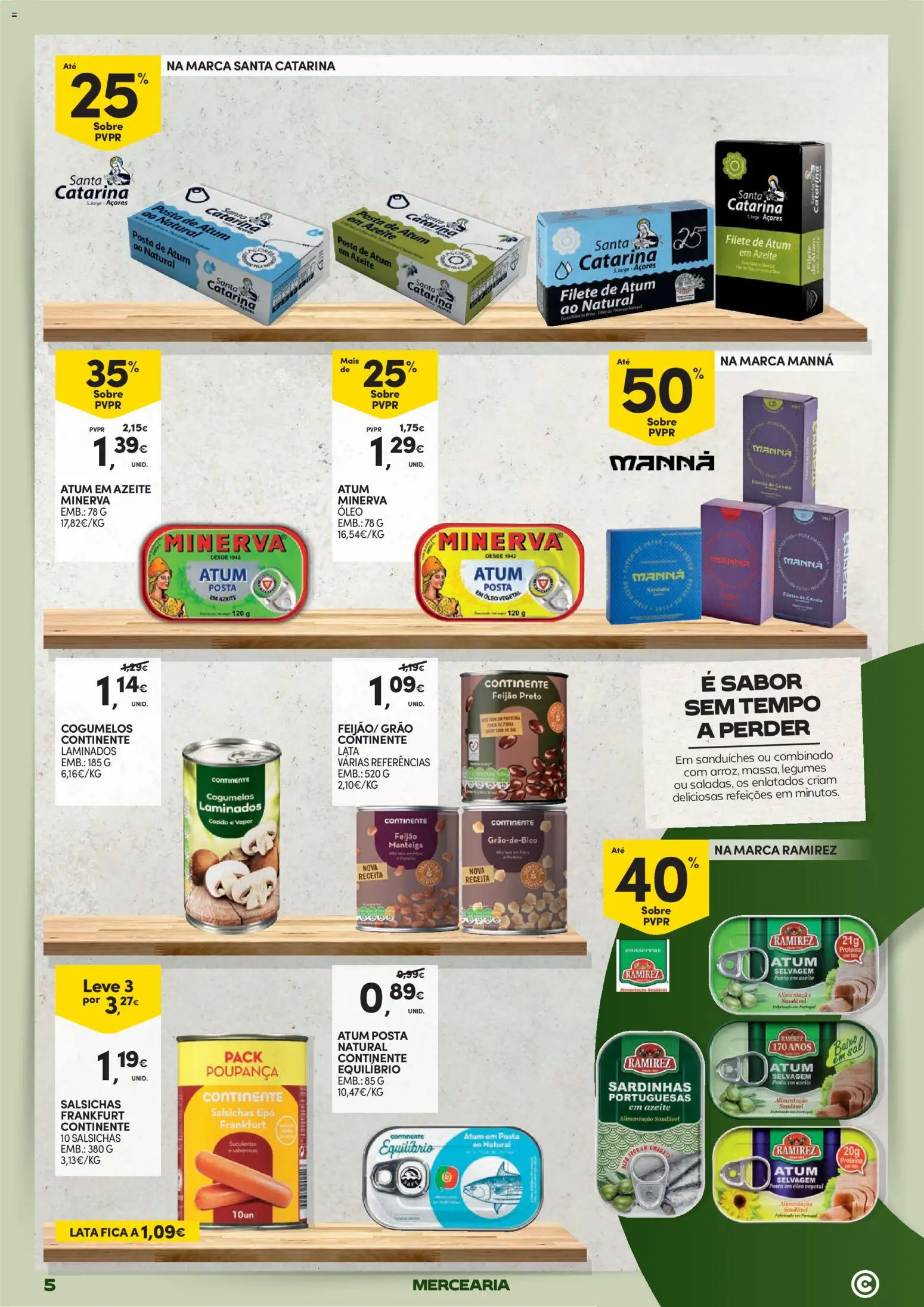Continente Mercearia A sua despensa, a sua poupança │ válido de 21.04.2026 | Página: 5 | Produtos: Sal, Manteiga, Óleo, Proteina