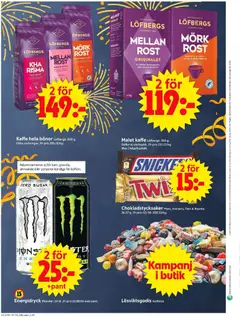 ICA Supermarket - Hjärnarp - Förhandsvisning av reklamblad från butik ICA Supermarket aktuell från 30.12.2025 | Sida: 14 | Produkter: Kaffe, Choklad, Energidryck, Bönor