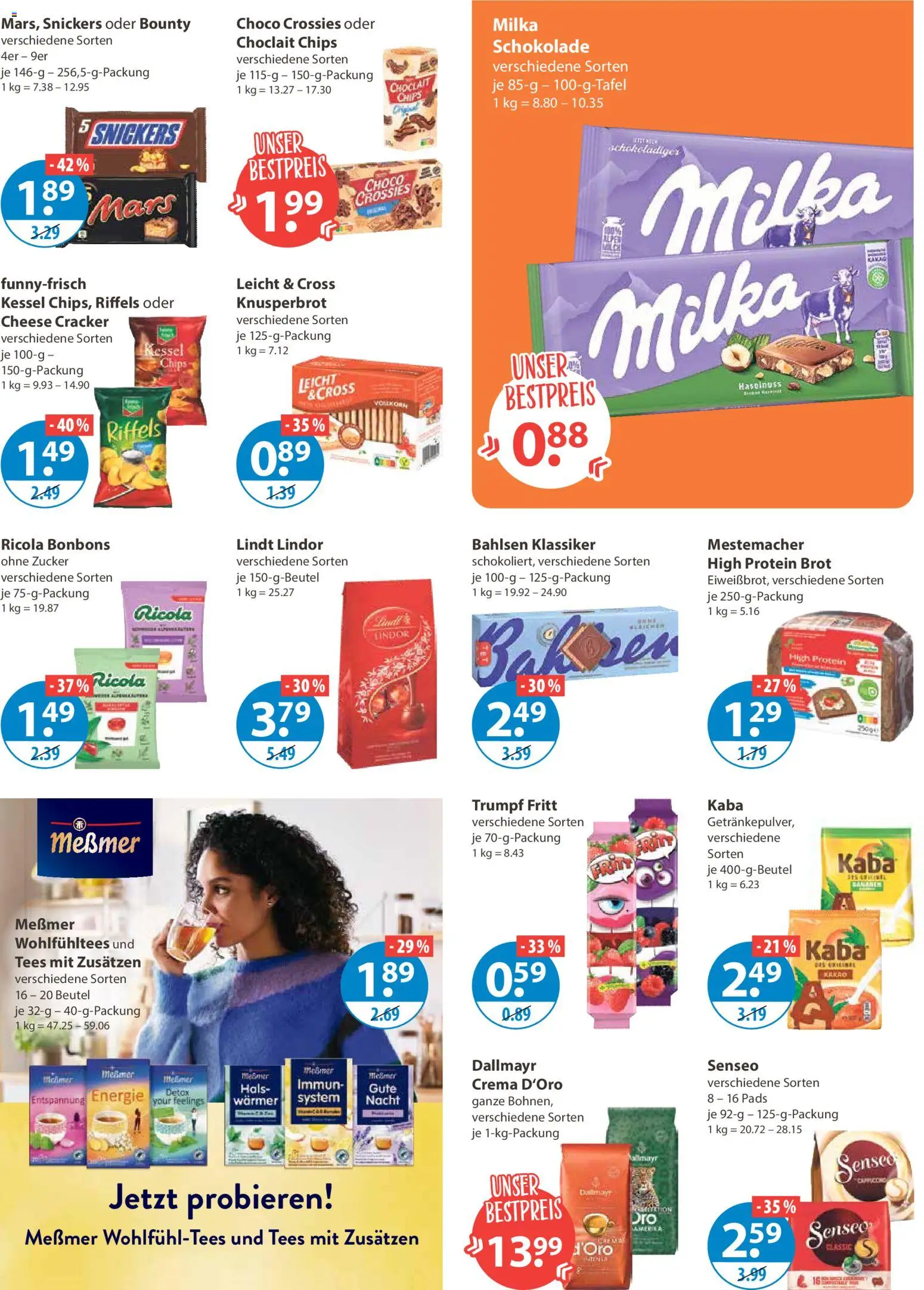 V-Markt - Hallertau / Oberpfalz – gültig ab 15.01.2026 | Seite: 8 | Produkte: Messmer, Dallmayr, Zucker, Lindt