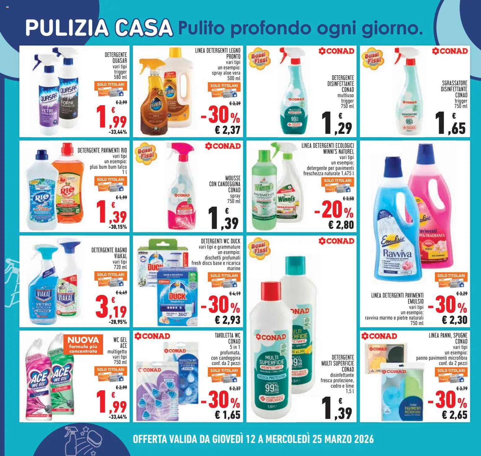 Volantino Conad del 12.03.2026 | Pagina: 20 | Prodotti: Sgrassatore, WC, Bagno, Doccia