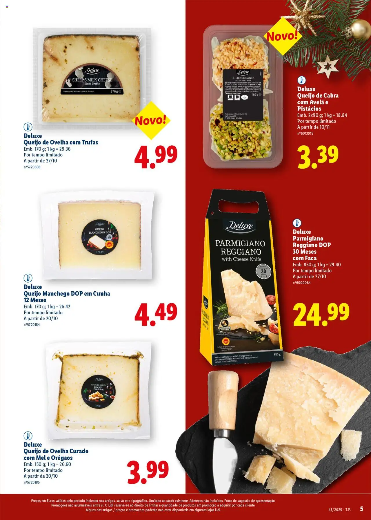Lidl Natal │ válido de 17.10.2025 | Página: 5 | Produtos: Faca, Orégãos, Queijo, Mel