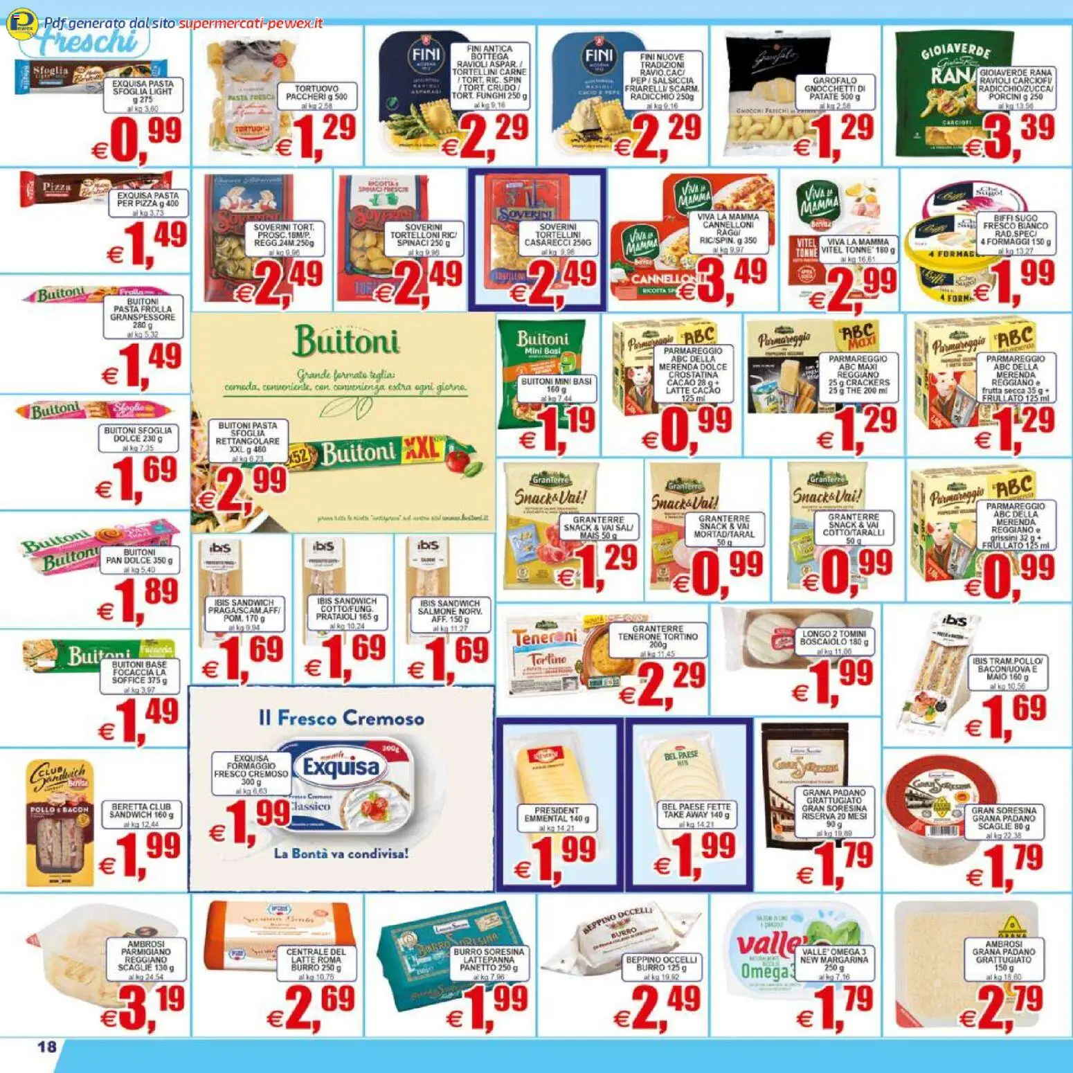 Volantino Pewex del 07.04.2026 | Pagina: 18 | Prodotti: Latte, Salsiccia, Ravioli, Mais