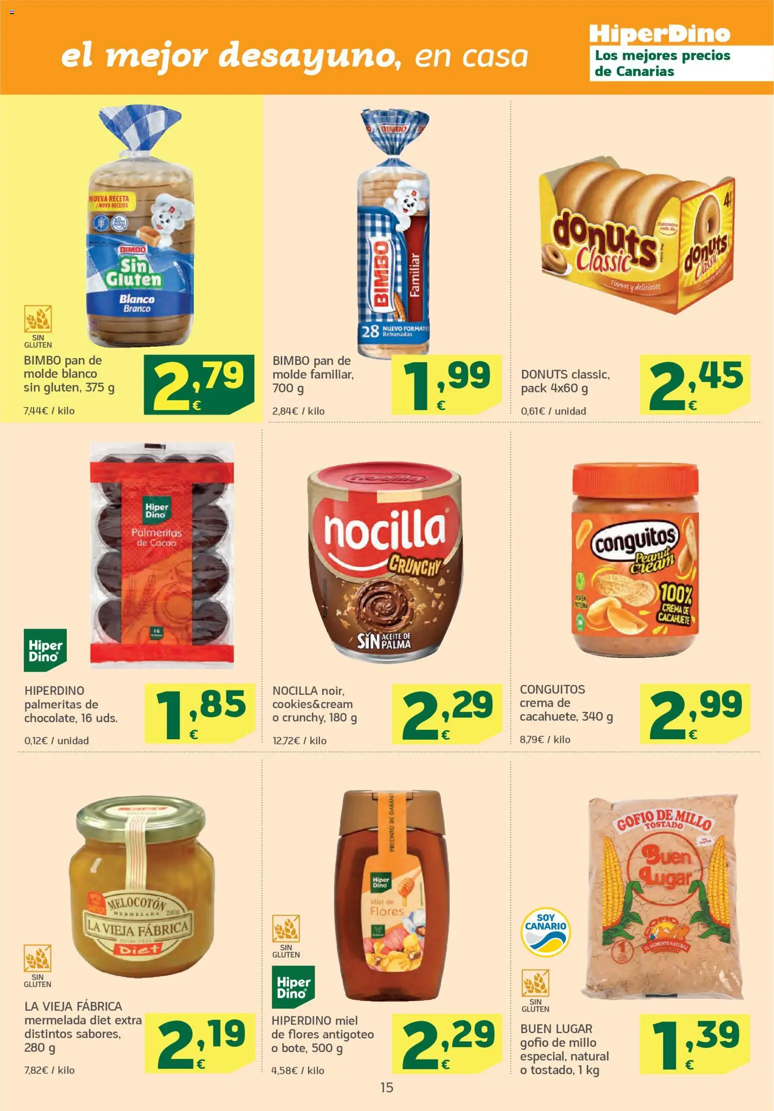 HiperDino folleto │ válido desde el 07.01.2026 | Página: 15 | Productos: Pan, Crema, Pan de molde, Donuts