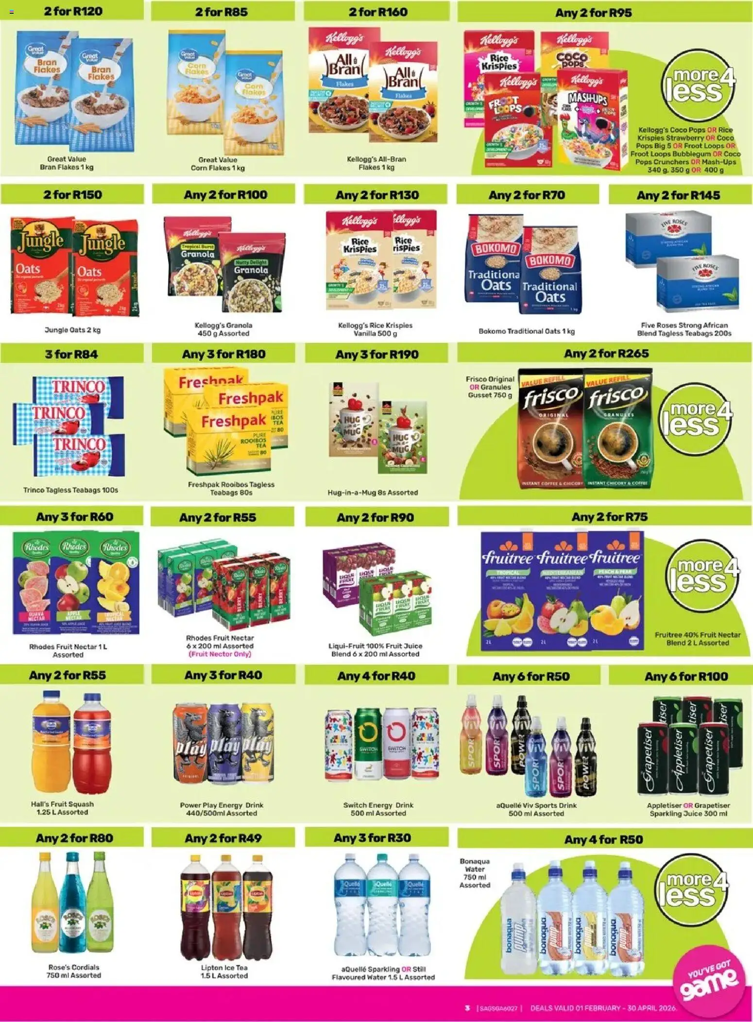 New Game catalogue – valid from 01.02.2026 | Page: 3 | Products: Corn, Squash, Rice, Tea