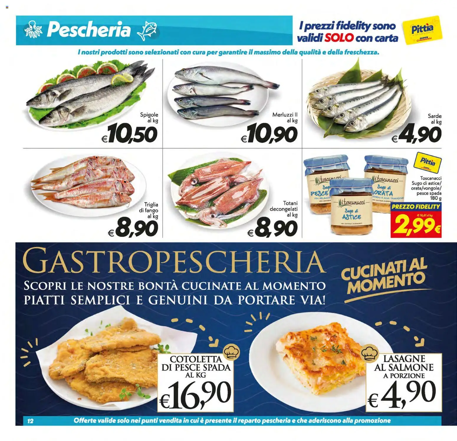 Volantino SuperConveniente del 05.01.2026 | Pagina: 12 | Prodotti: Salmone, Orata, Sugo, Pesce spada